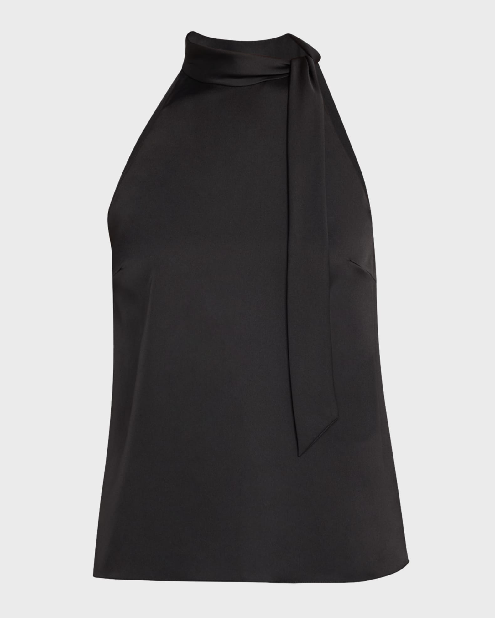 Satin Tie Halter Blouse 0