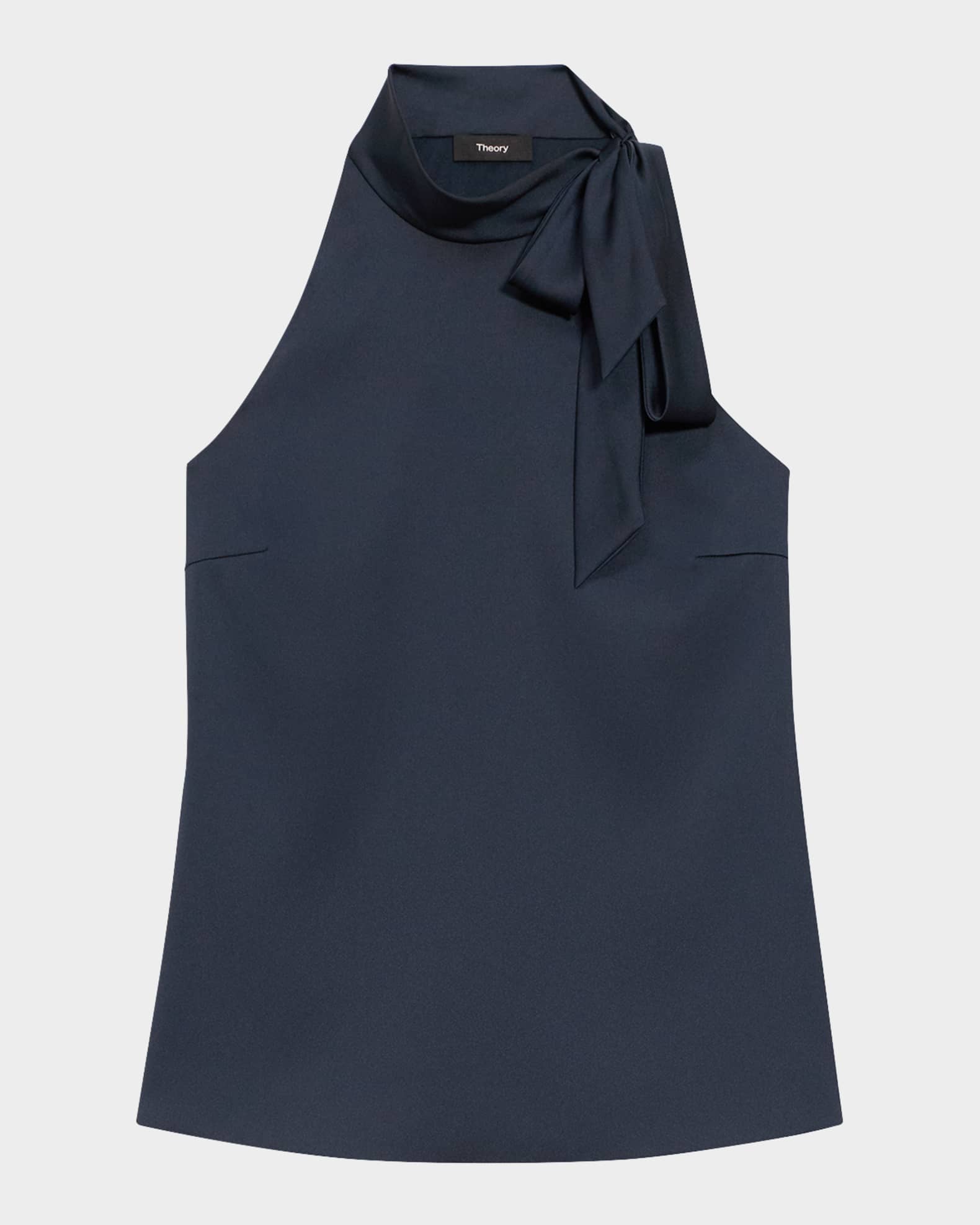 Satin Tie Halter Blouse 0