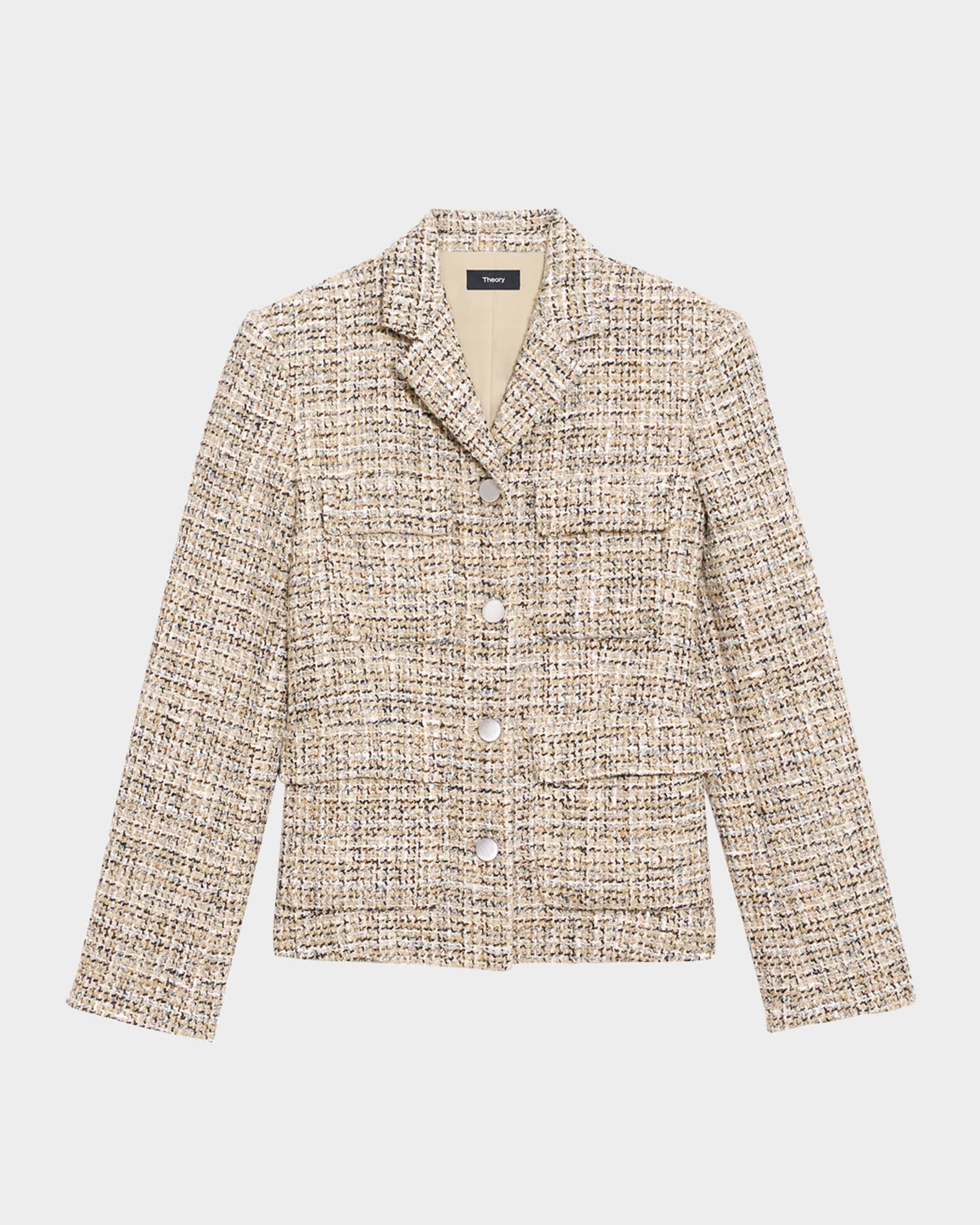 Theory Mixed Tweed Military Jacket Neiman Marcus