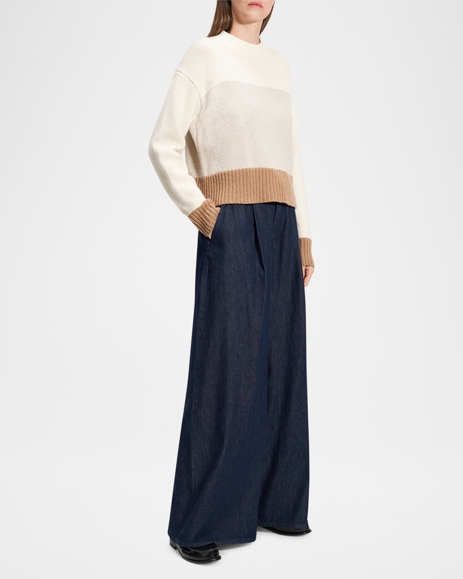Color-Block Crewneck Sweater 1