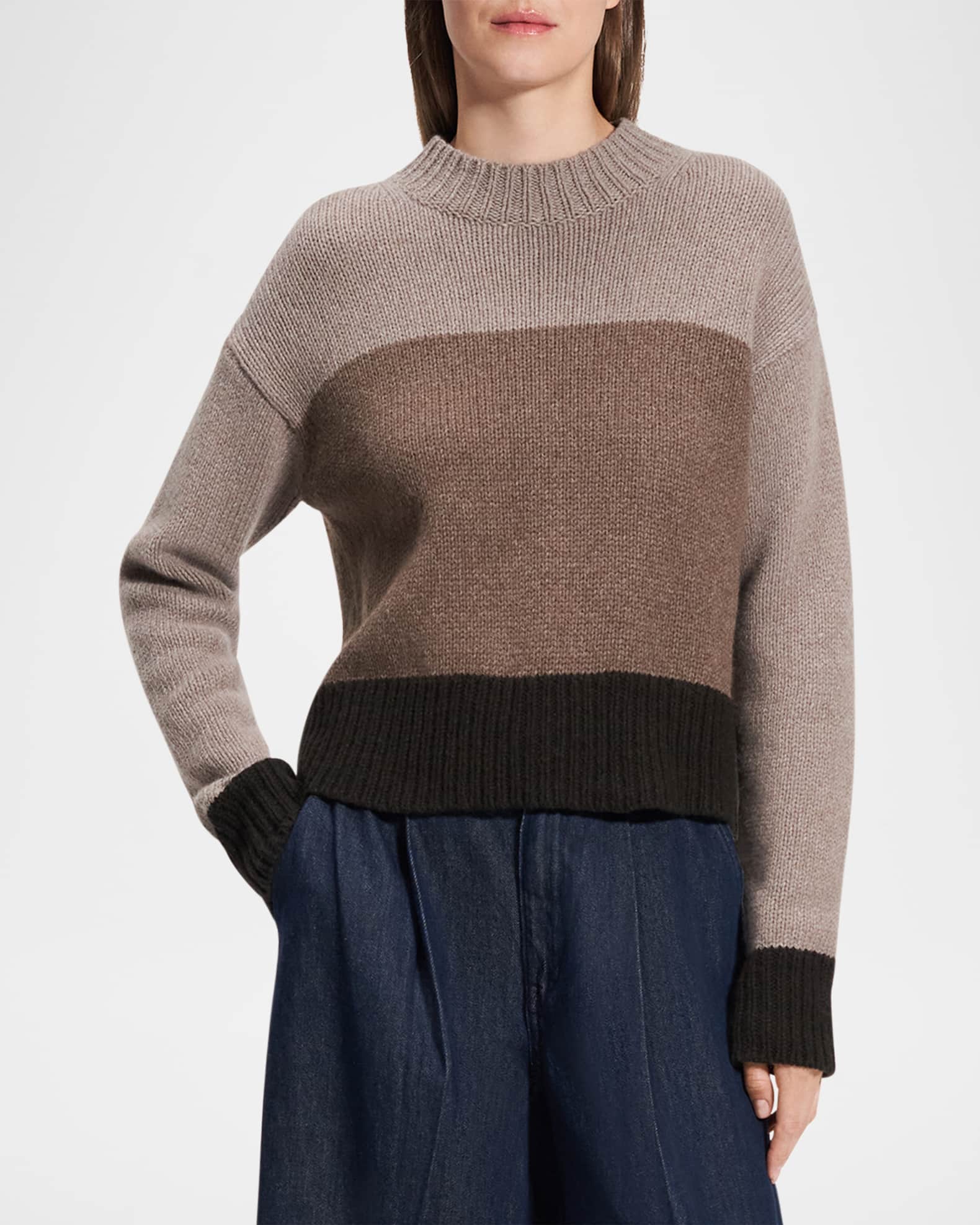 Color-Block Crewneck Sweater 1