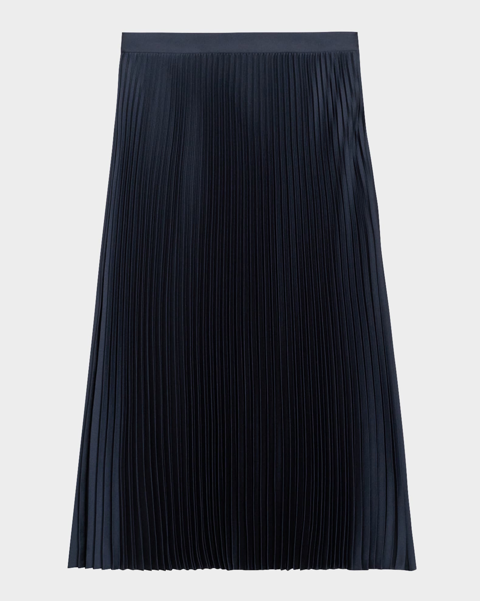 Theory Satin Pleated Skirt Black