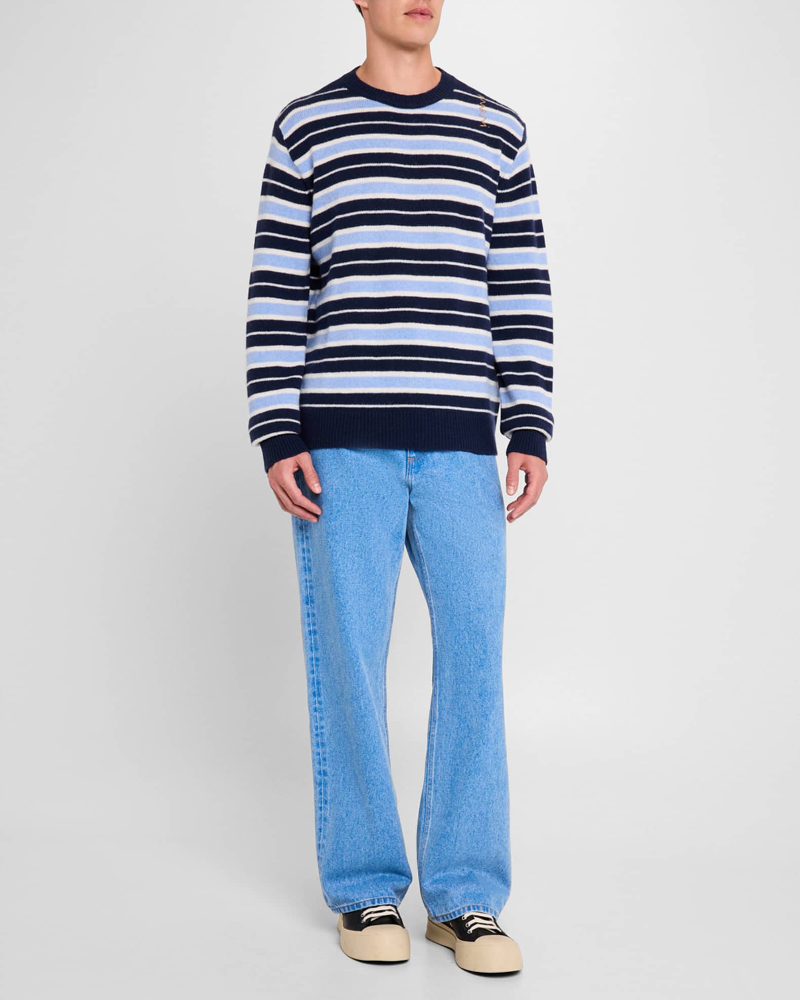 Men's Stonewashed Wide-Leg Jeans 1