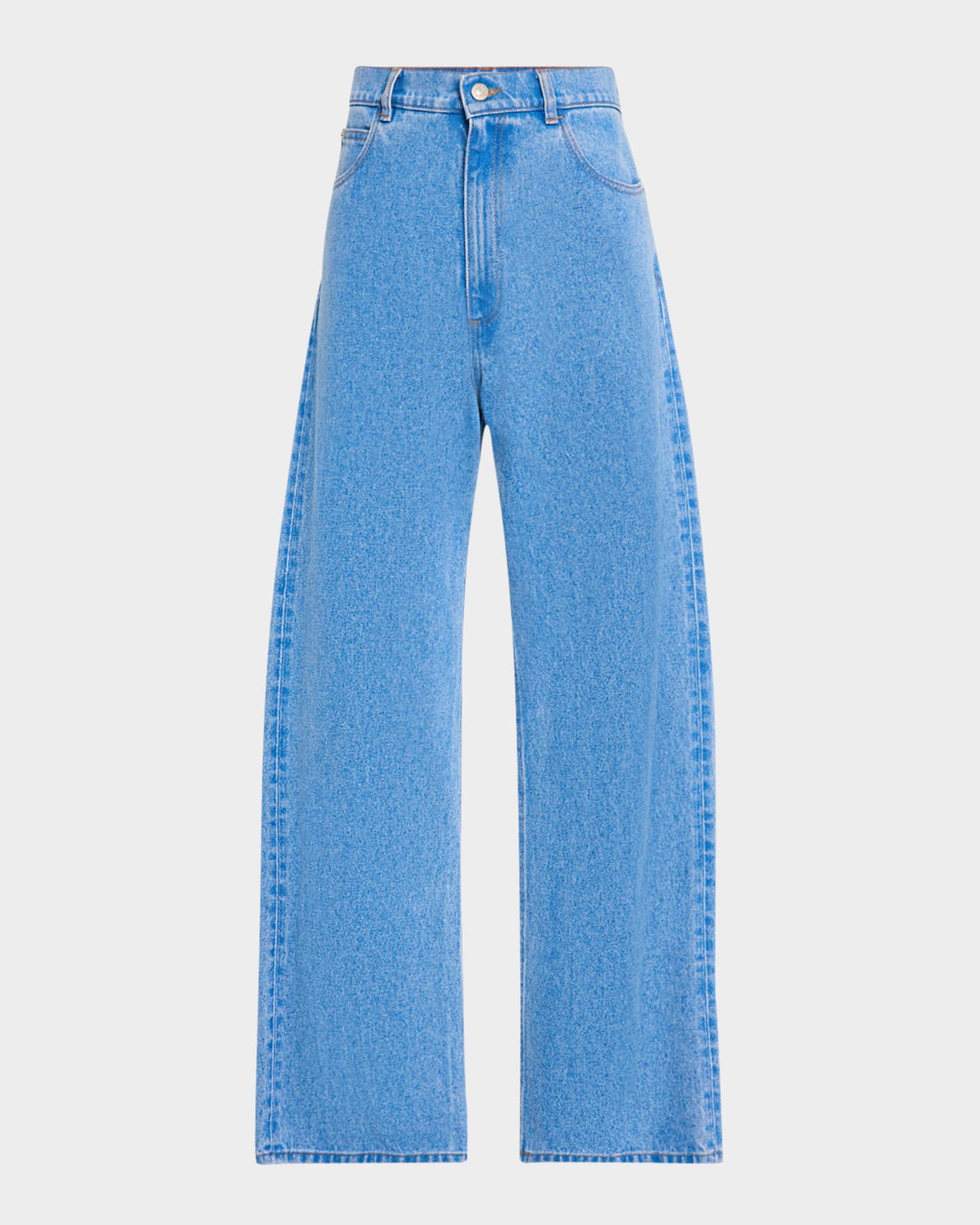 Men's Stonewashed Wide-Leg Jeans 0