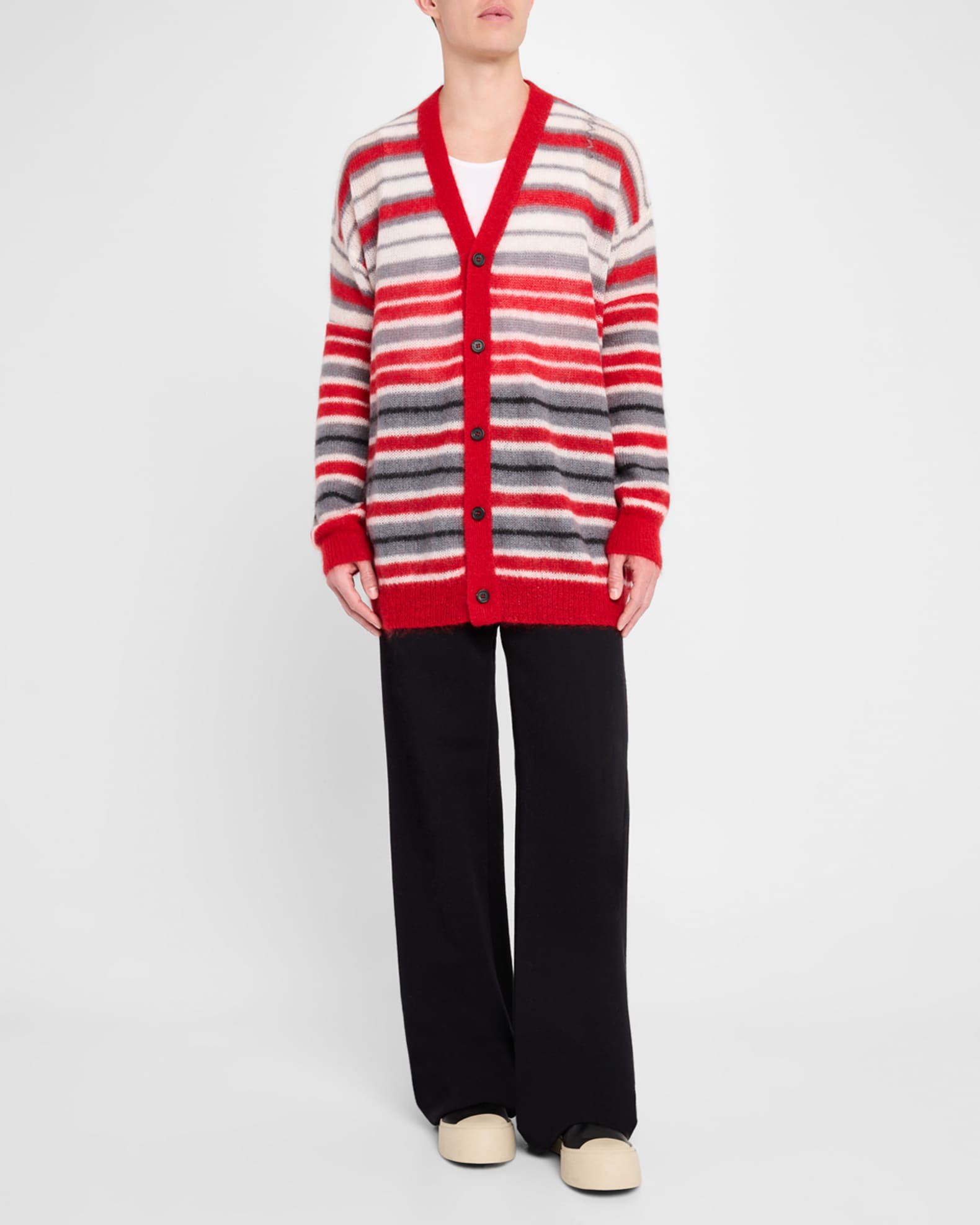 Men's Mohair Striped Cardigan 1