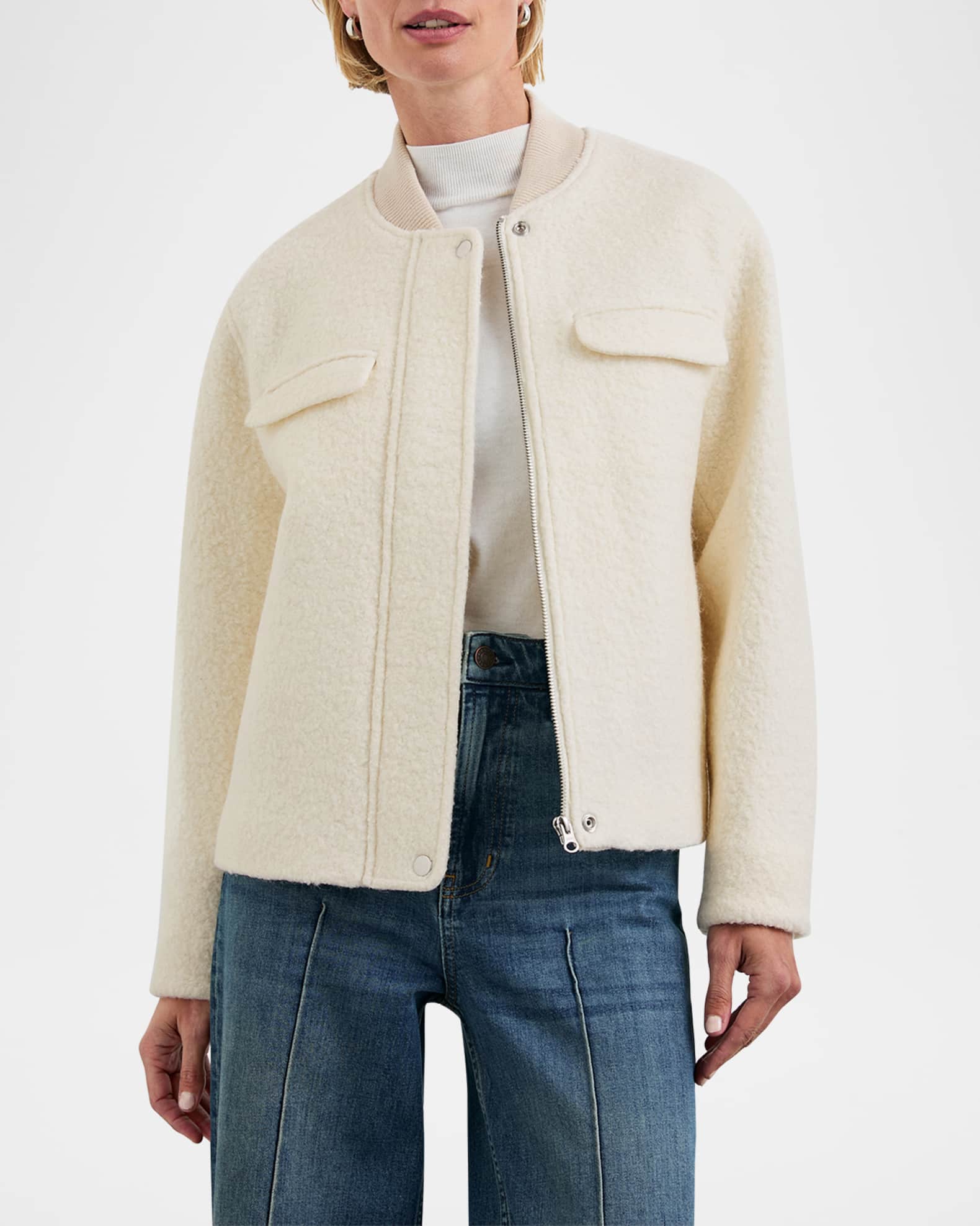 Rails Kinsley Boucle Bomber Jacket Neiman Marcus