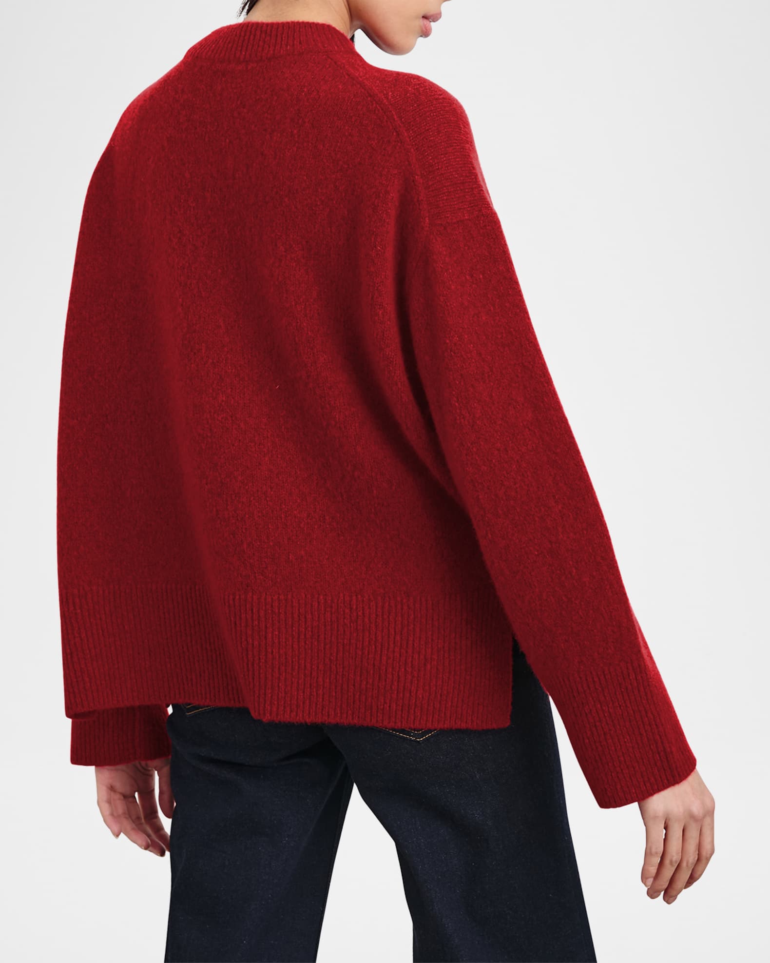 Red silk sweater clearance