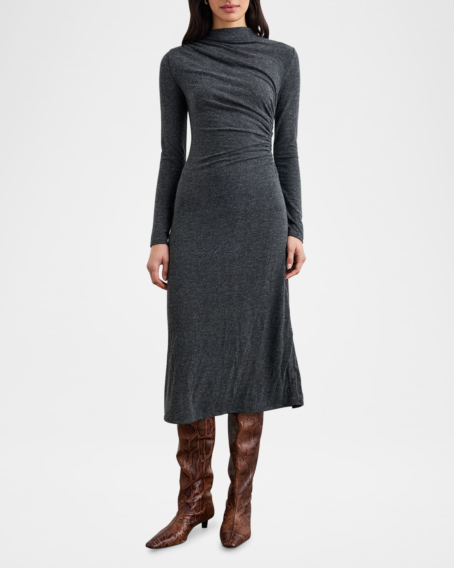 Margaret Gathered Jersey Midi Dress 1