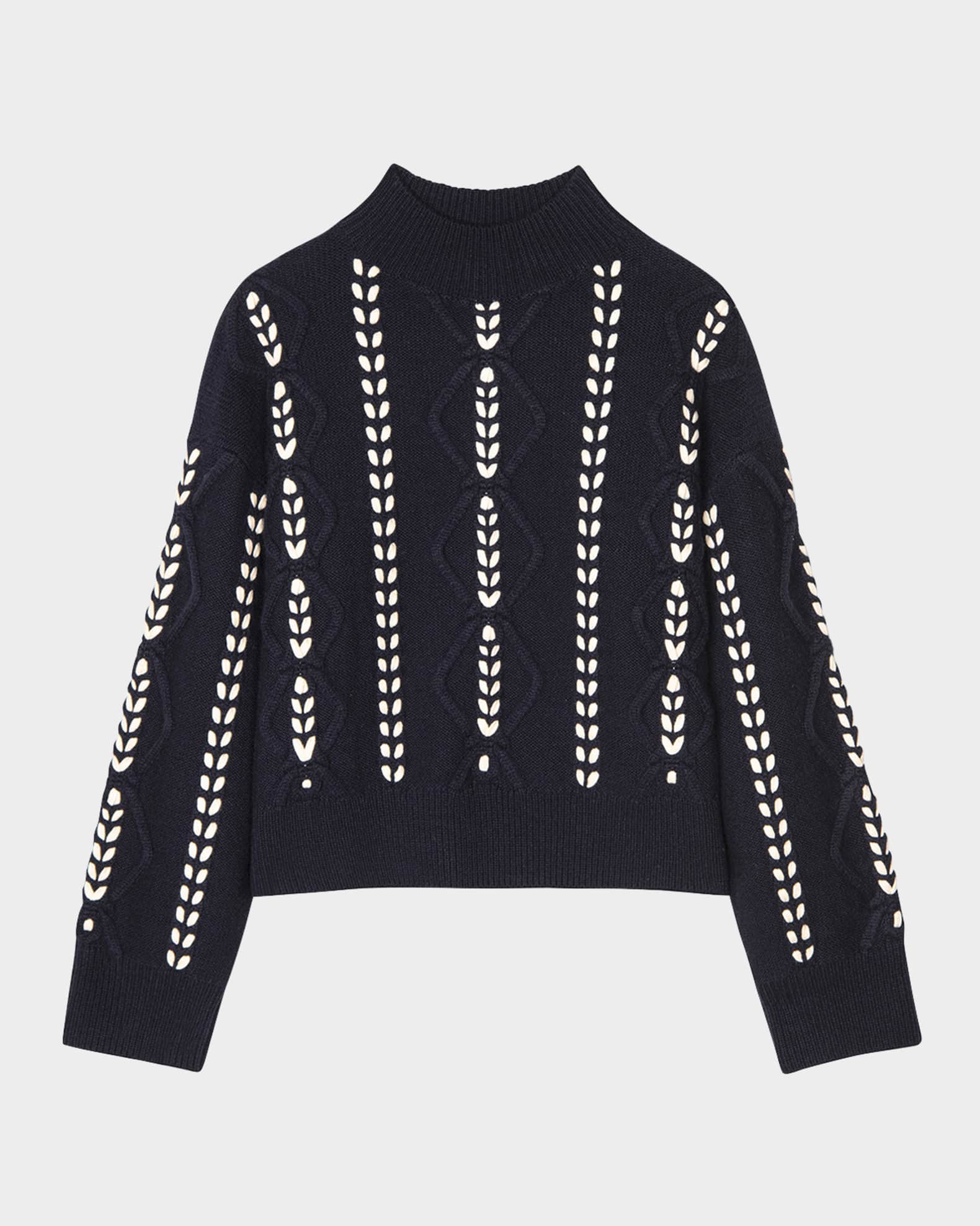 Tori Ribbed Wool-Blend Sweater 0