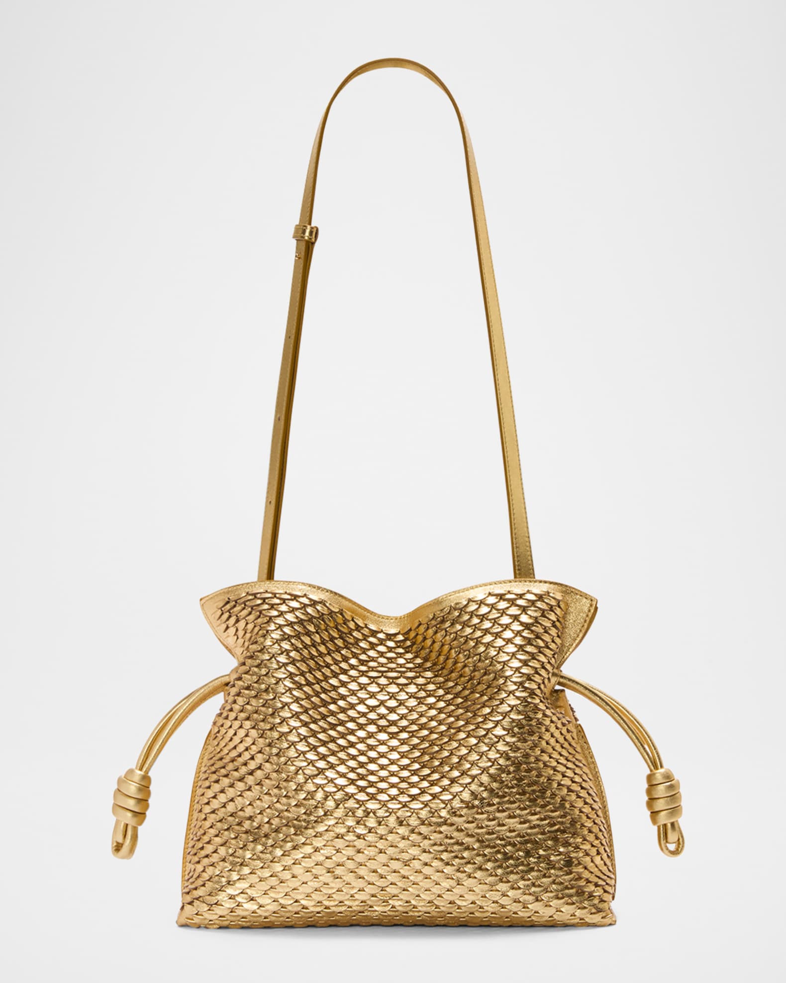 Loewe Flamenco Clutch Bag in Scales Metallic Leather | Neiman Marcus