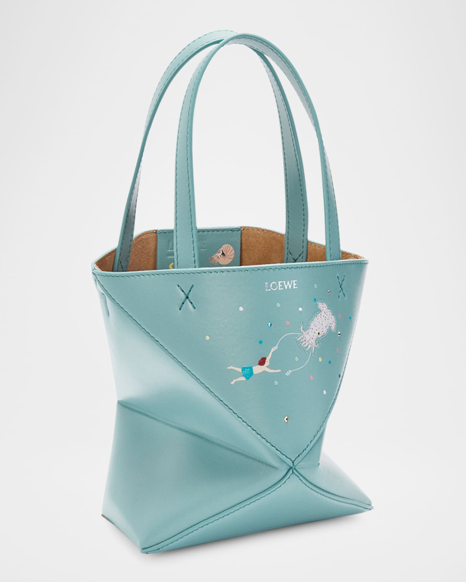 【LOEWE】X スナ・フジタ オクトパス ミニ パズル バッグ LOEWE x Suna Fujita Mini Puzzle Edge Top-Handle Bag | Harrods US