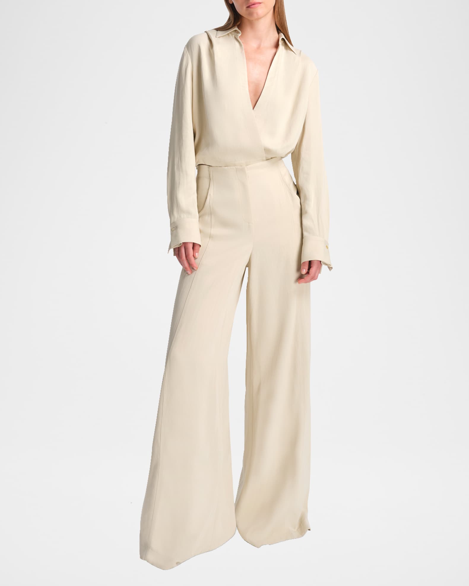 Demie Linen-Blend Puddle Pants 1