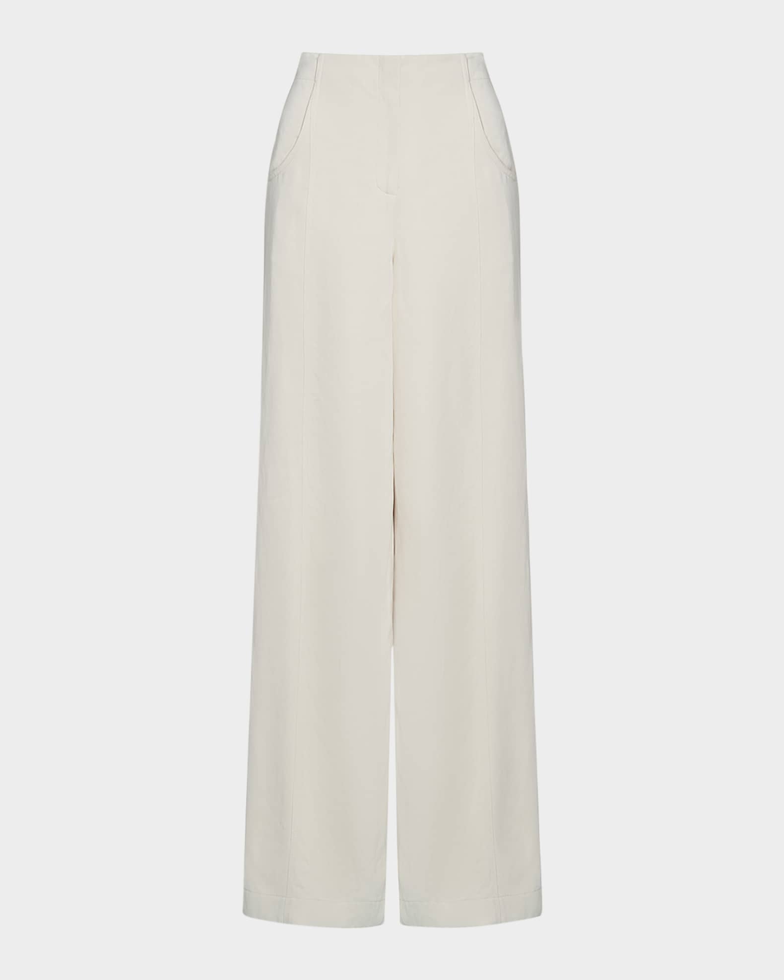 Demie Linen-Blend Puddle Pants 0