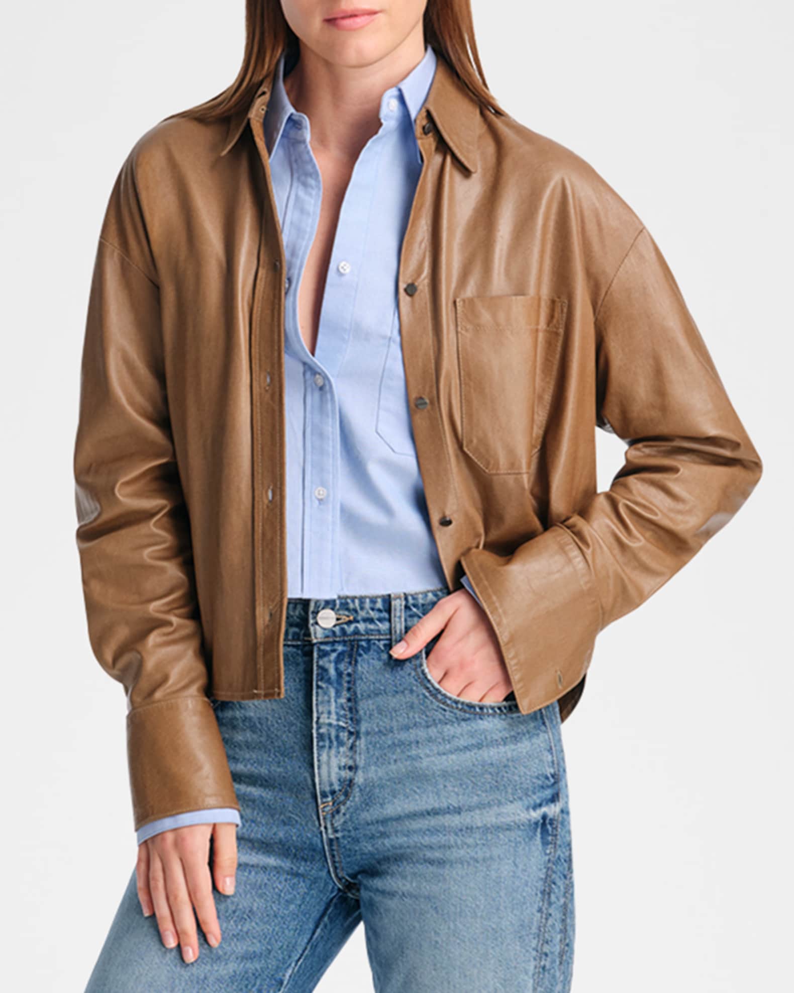 Leather Average Joe Button-Front Shirt 1