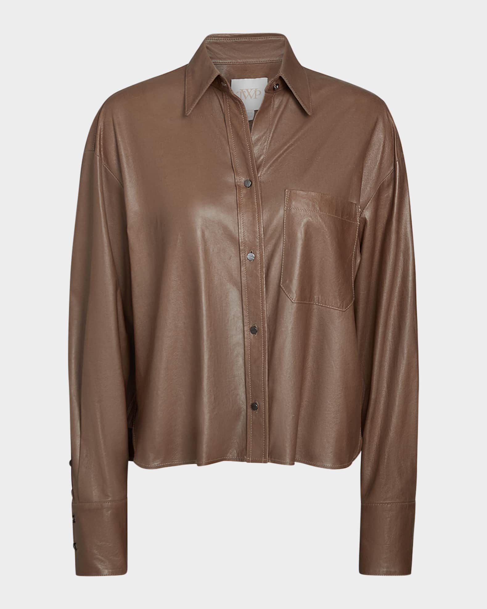 Leather Average Joe Button-Front Shirt 0