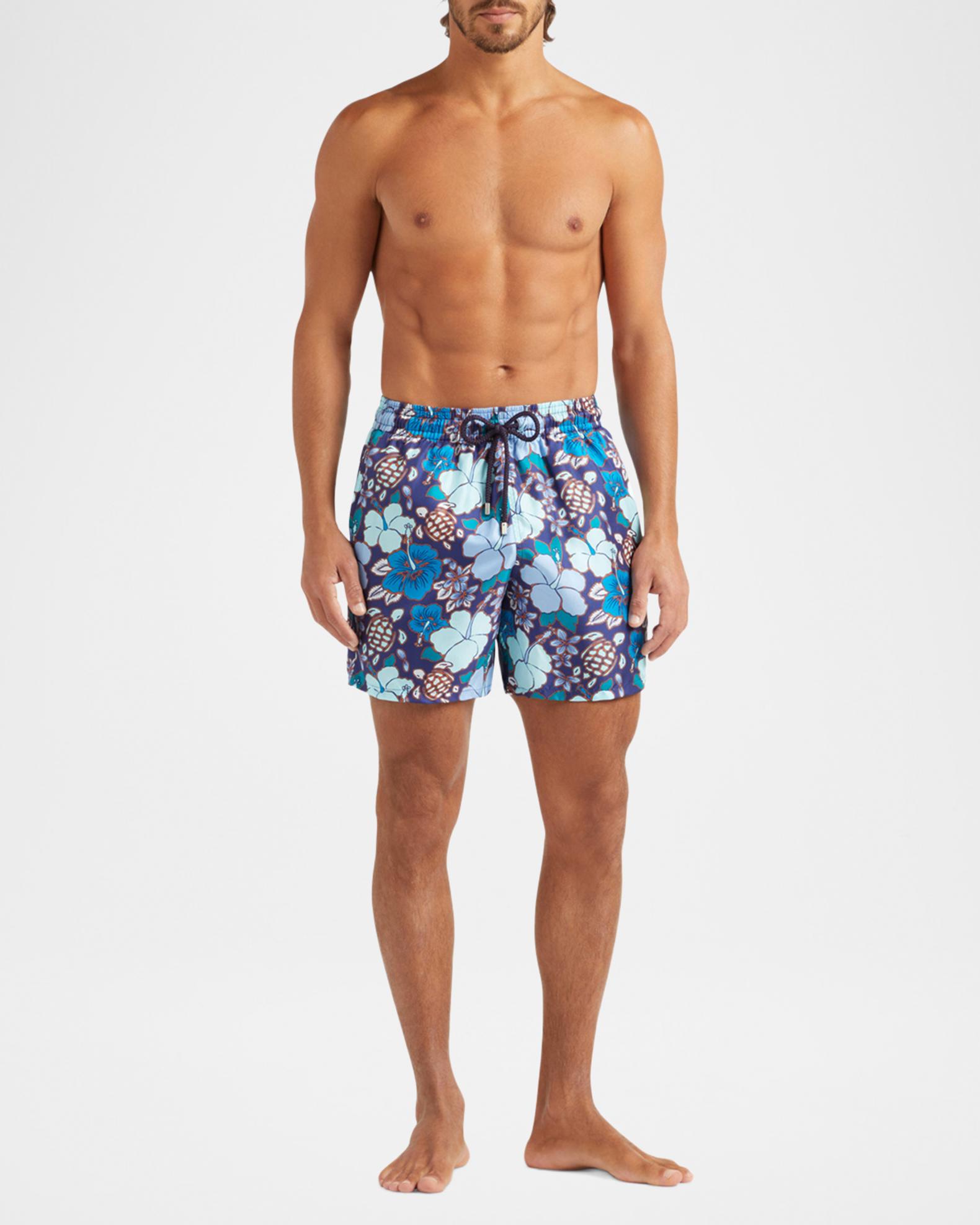 Vilebrequin Men's Floral Turtle Swim Shorts | Neiman Marcus