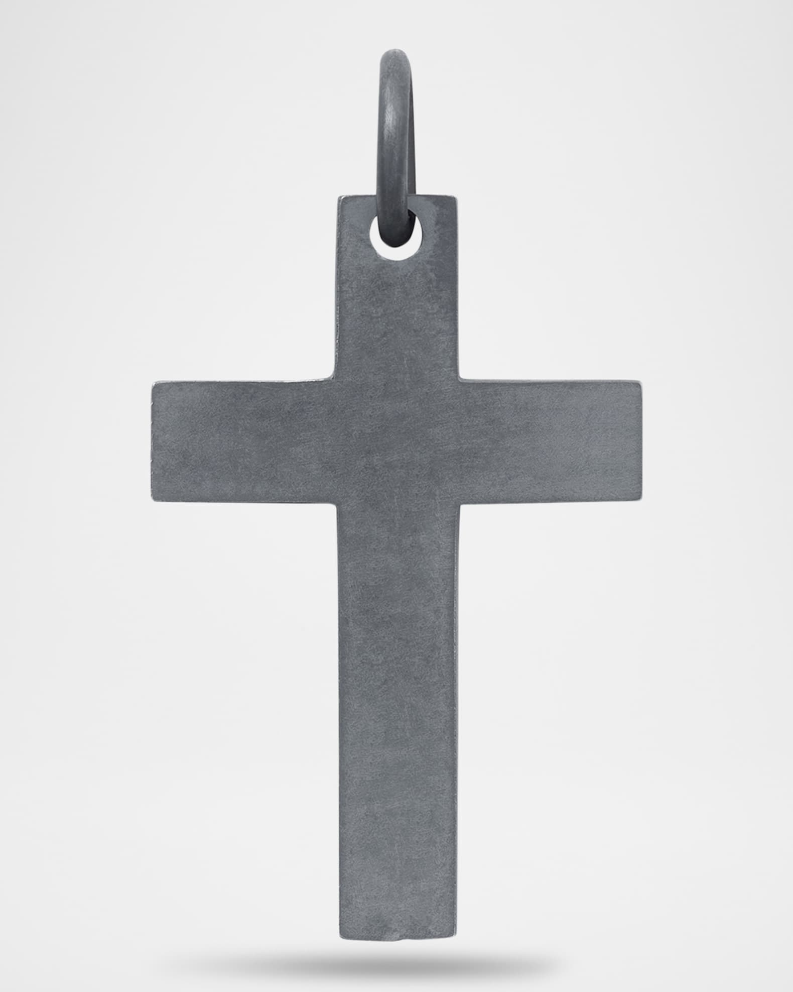 Men's The Cross Oxidized Sterling Silver Art Deco Cross Pendant 1