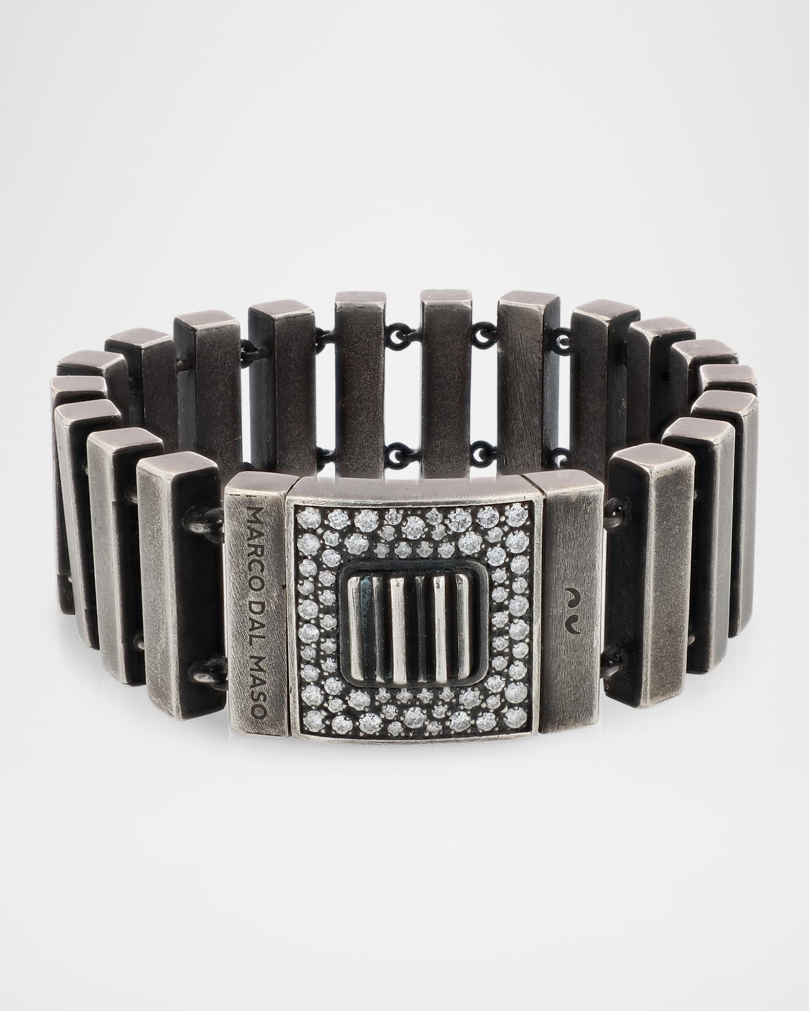 Men's Gladiator Lab Grown Diamond Sterling Silver Track Bracelet 0