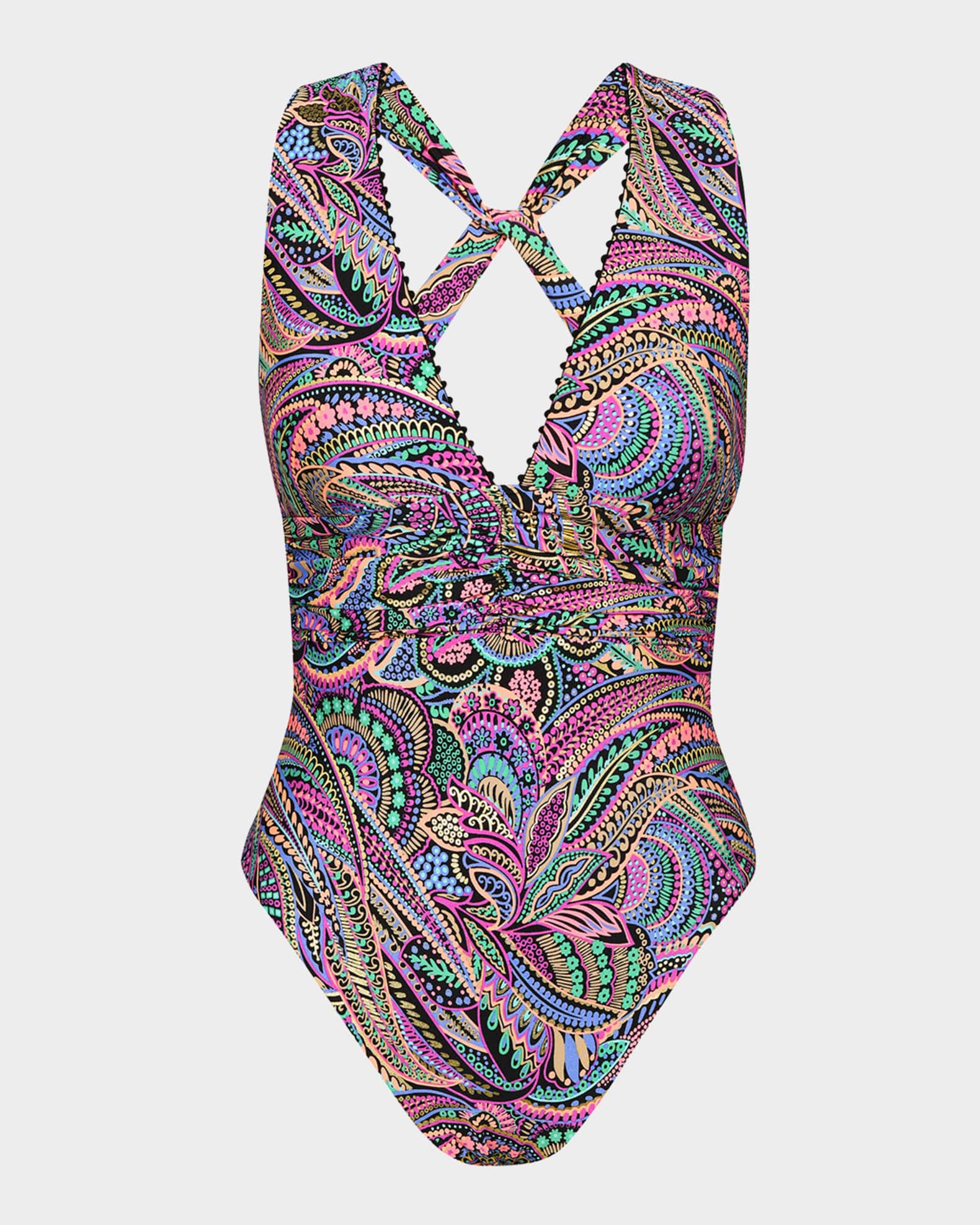 Sunshine 79 Disco V-Plunge Halter One-Piece Swimsuit