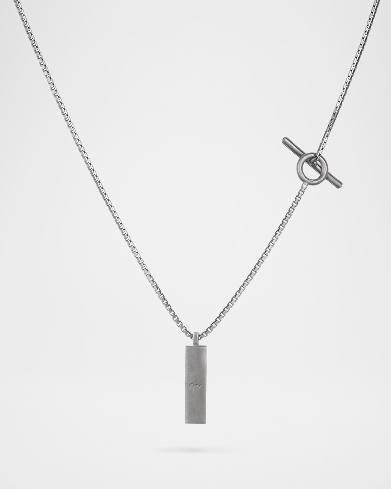 Men's Acies 18K Yellow Gold & Blacken Sterling Silver Bar Pendant Necklace, 24.5"L 1