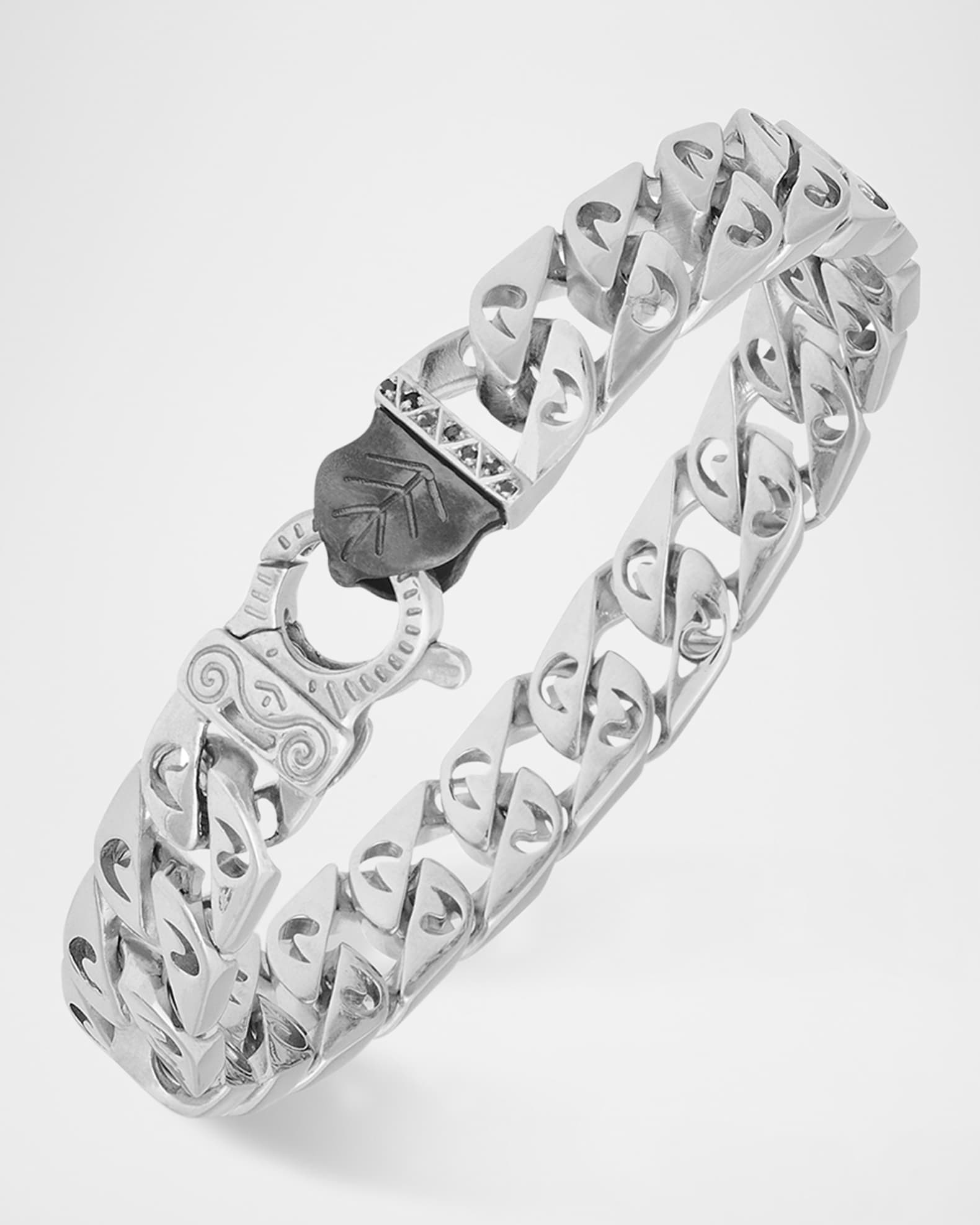 Marco Dal Maso Men's Flaming Tongue Polished Sterling Silver Wide