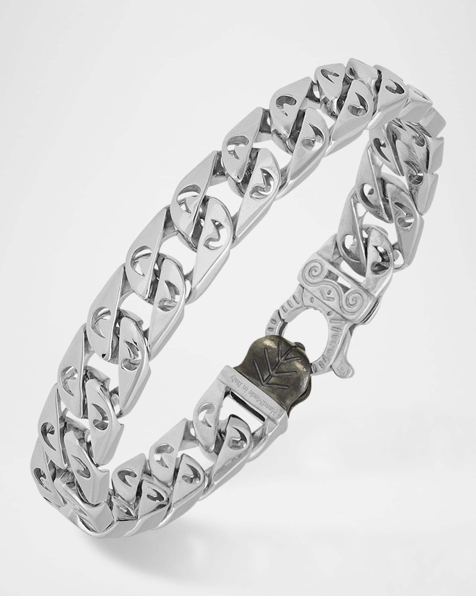☆MARS MARK☆ Masculine Bracelet No2 M121 Marco Dal Maso Men's Flaming Tongue Polished Sterling Silver