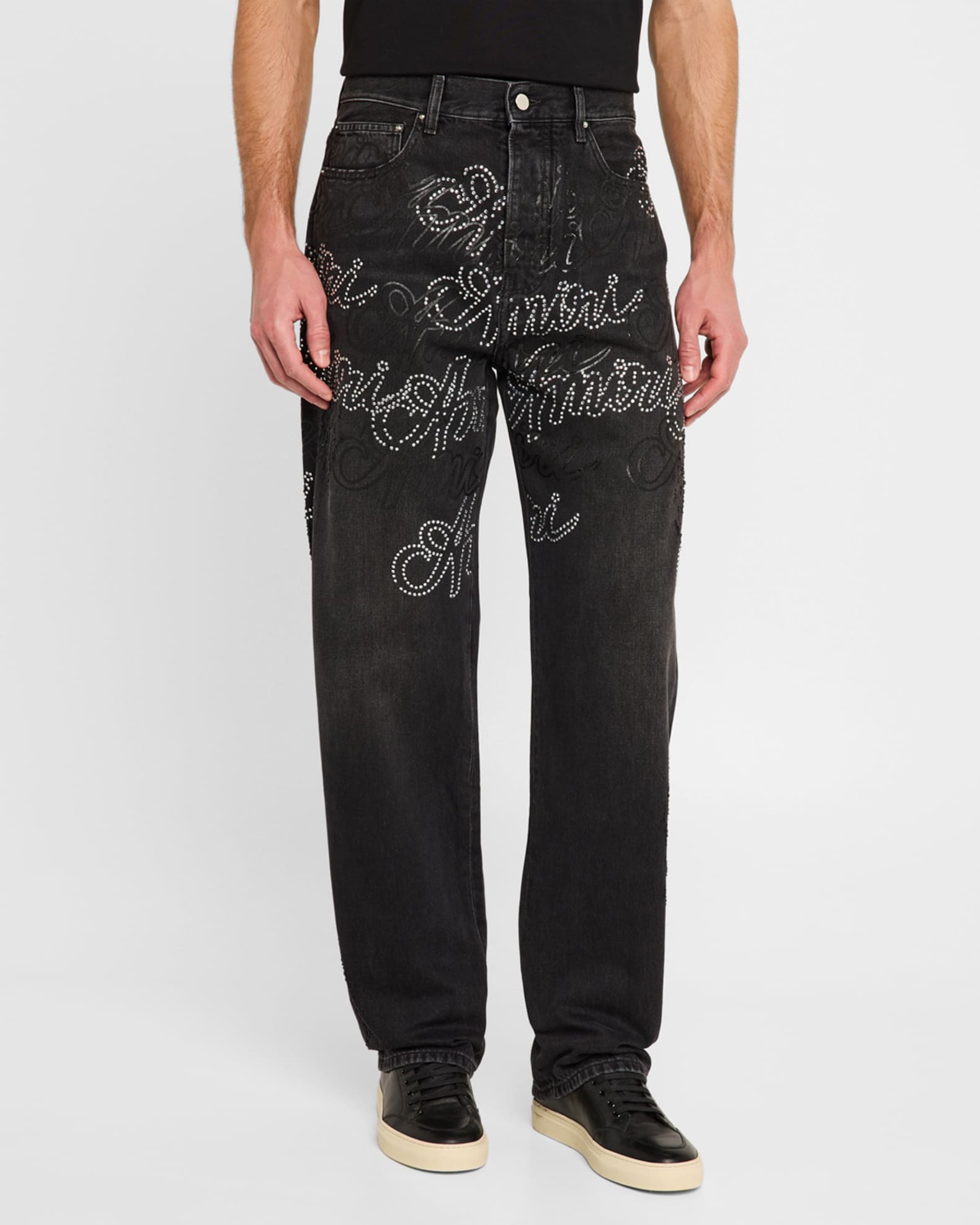 超歓迎された Amiri Men's Crystal Script Straight-Leg Jeans | Neiman Marcus パンツ