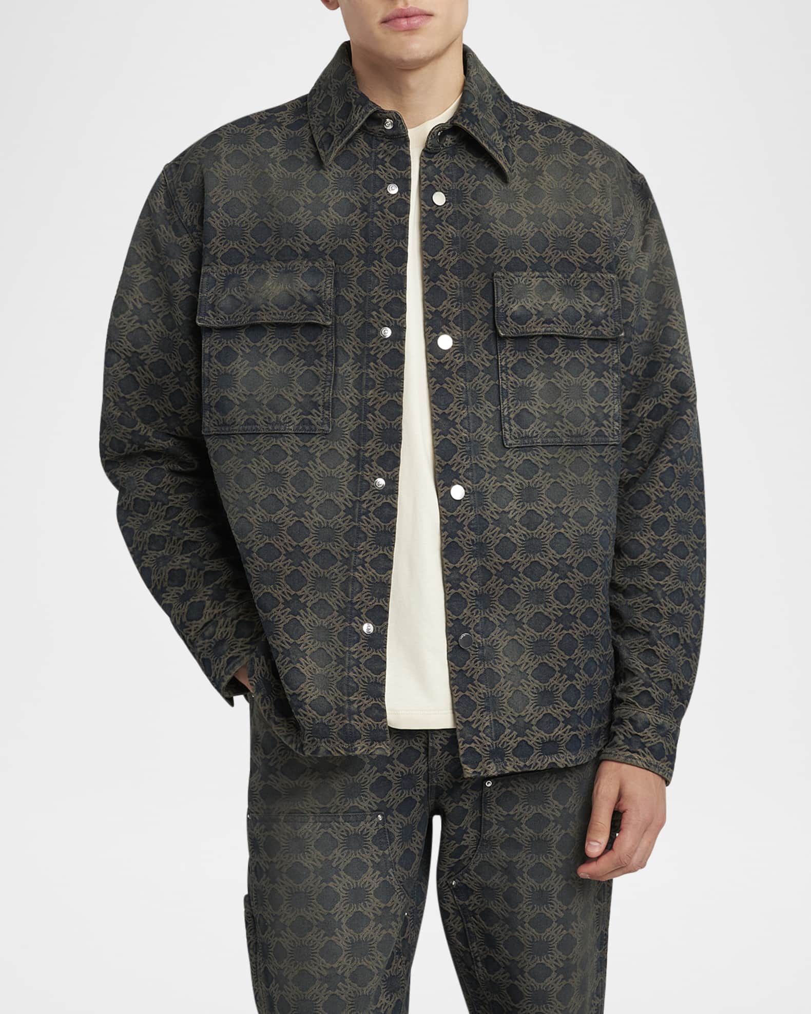 Amiri Men's MA Quad Jacquard Overshirt | Neiman Marcus