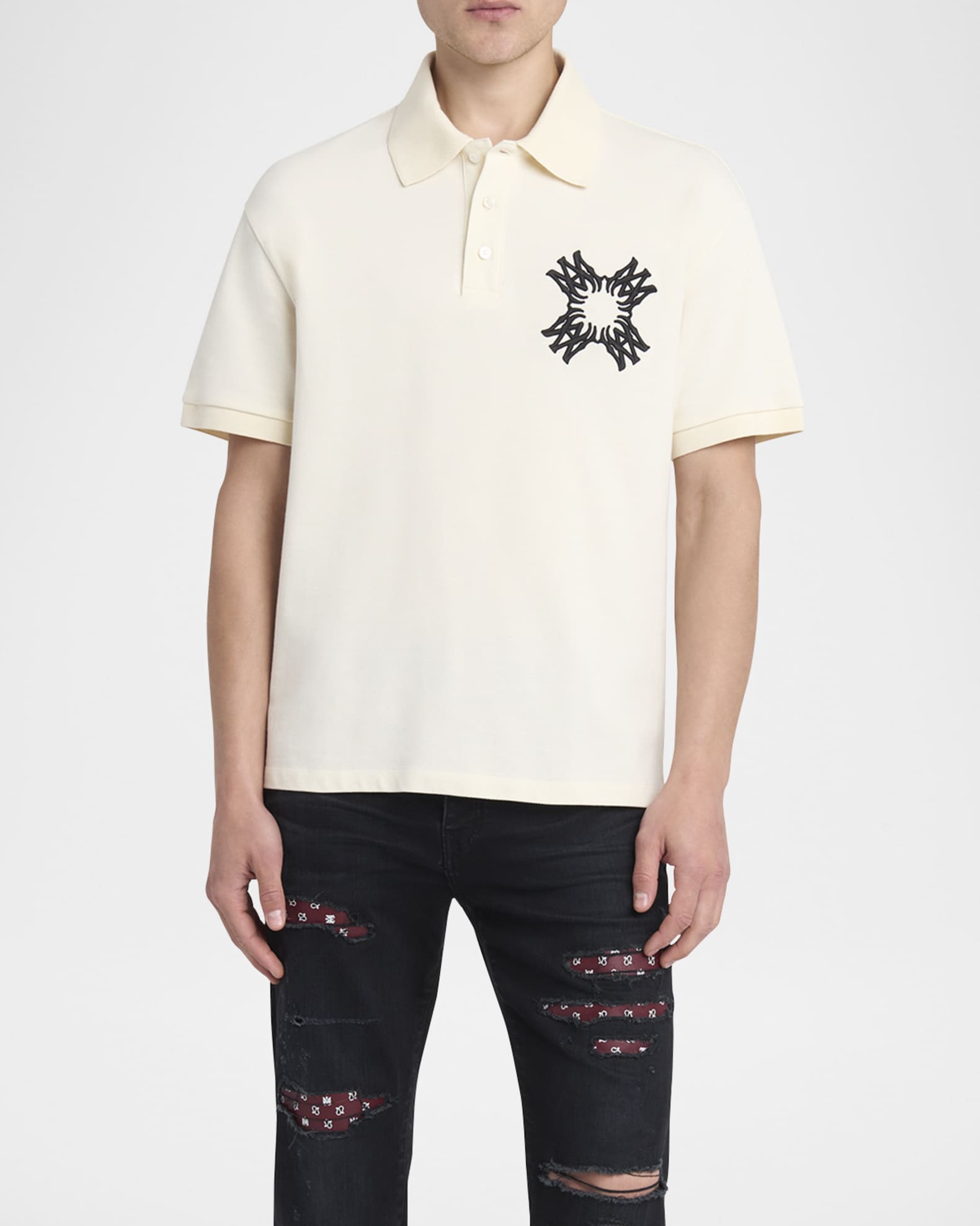 Men's Embroidered MA Quad Polo Shirt 1
