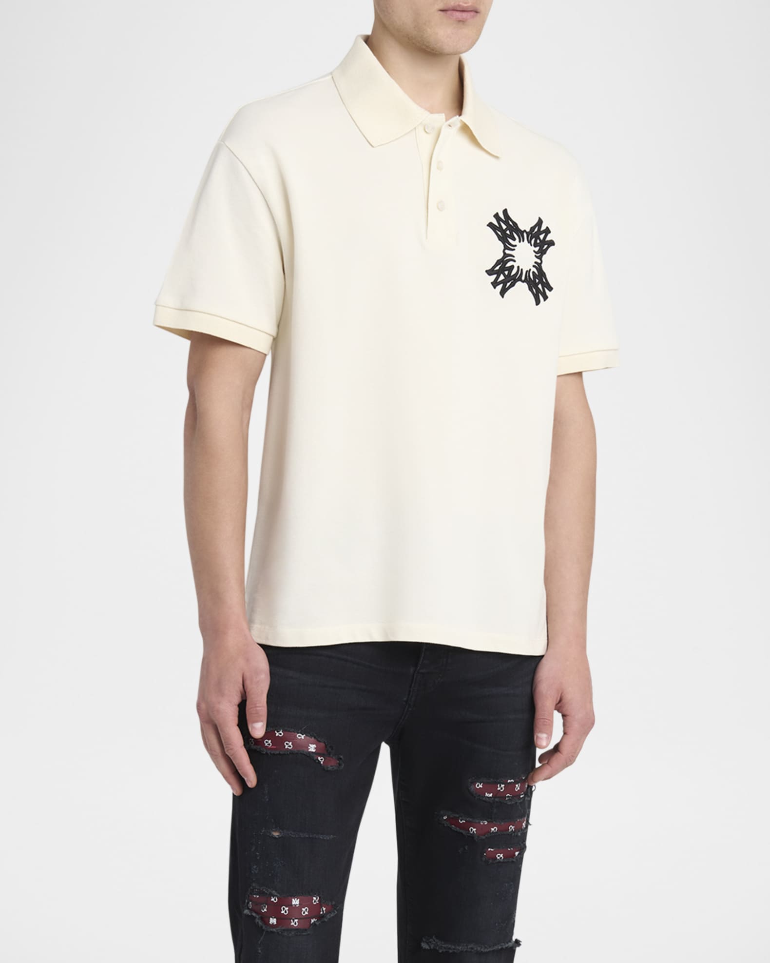 トップス AMIRI quad polo xs 0400022240303_BLACK?wid=600&