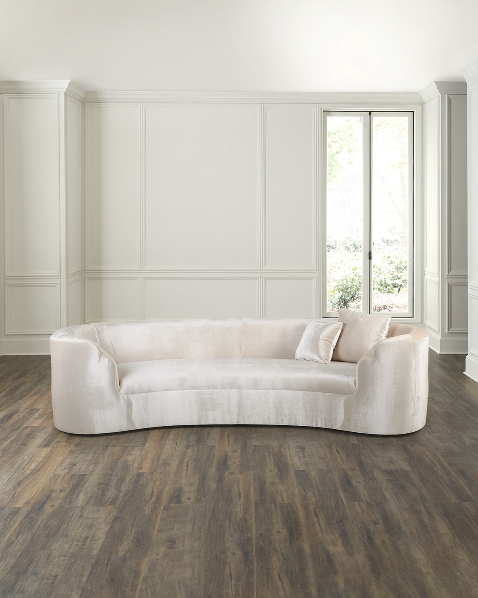 Bubble Velvet Curved Sofa, 117.5" 0