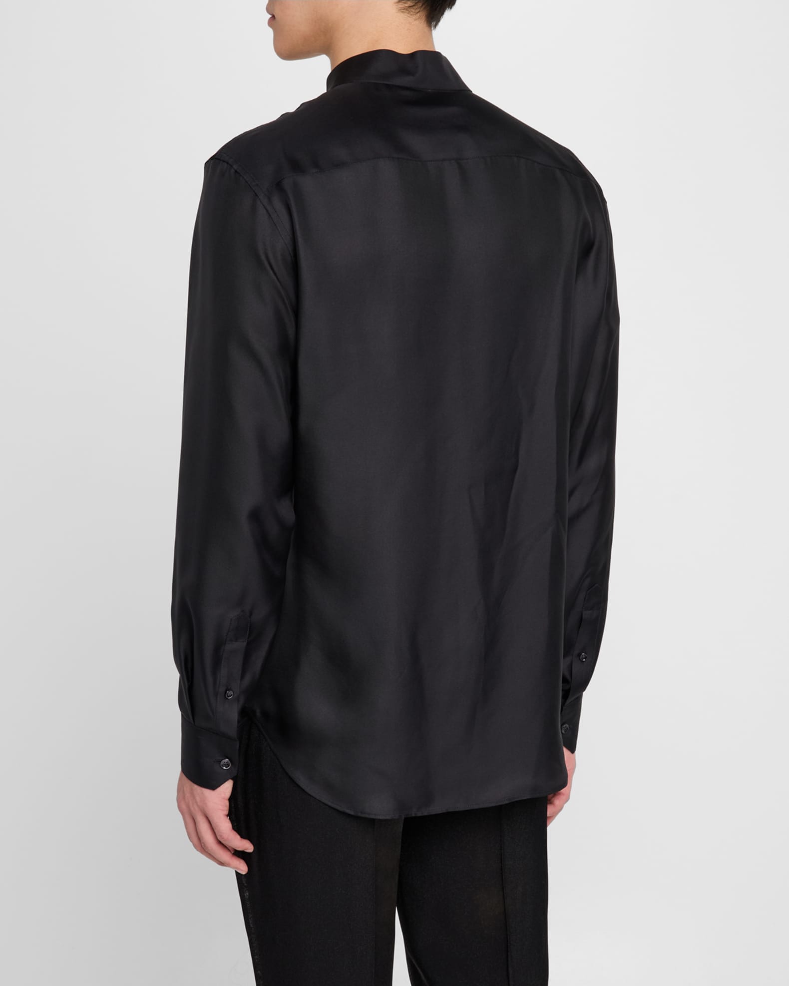 armani dress shirts on sale Giorgio Armani Silk Dress Men Shirt With Stand Collar