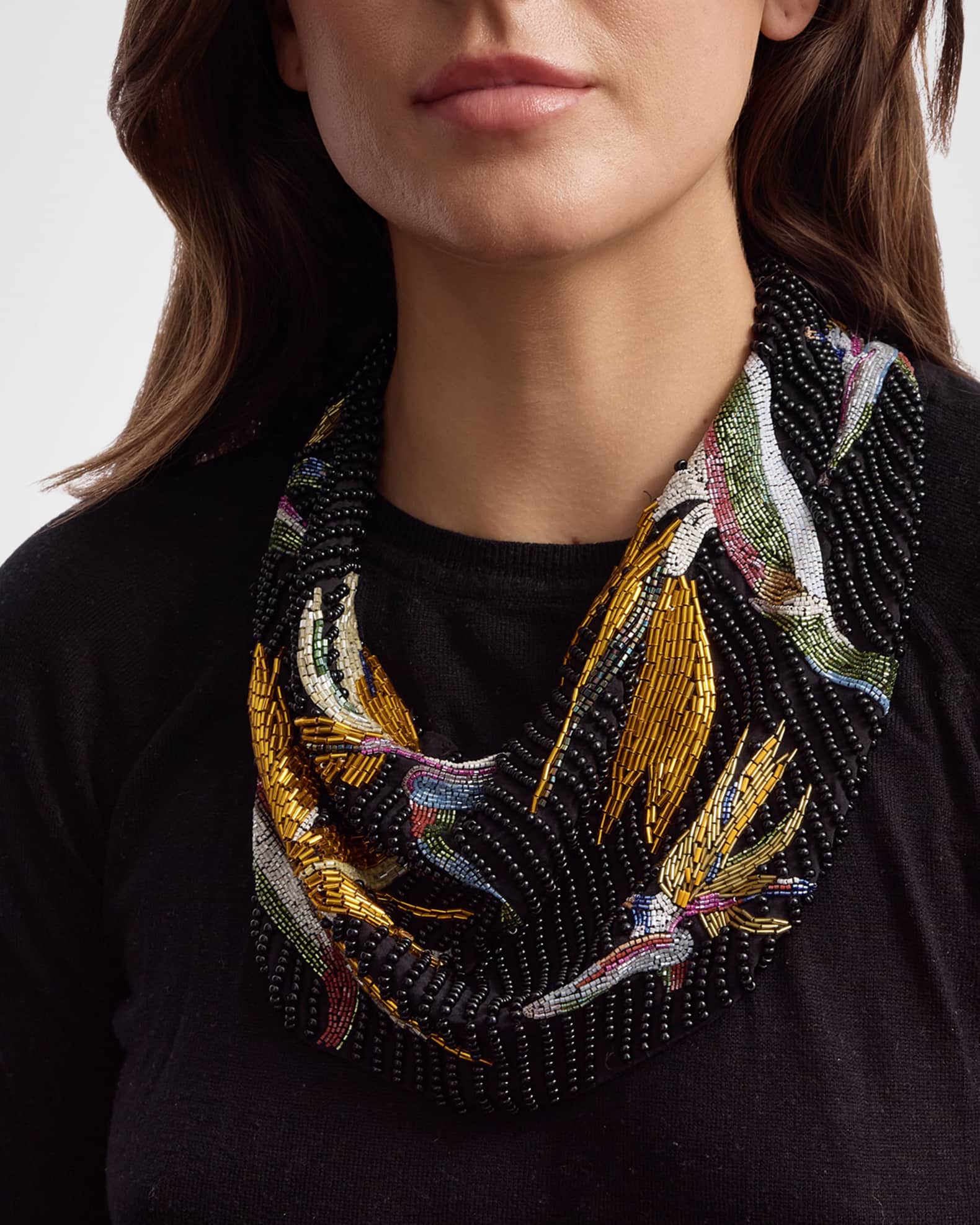 Mignonne Gavigan Birds of Paradise Scarf Necklace Neiman Marcus