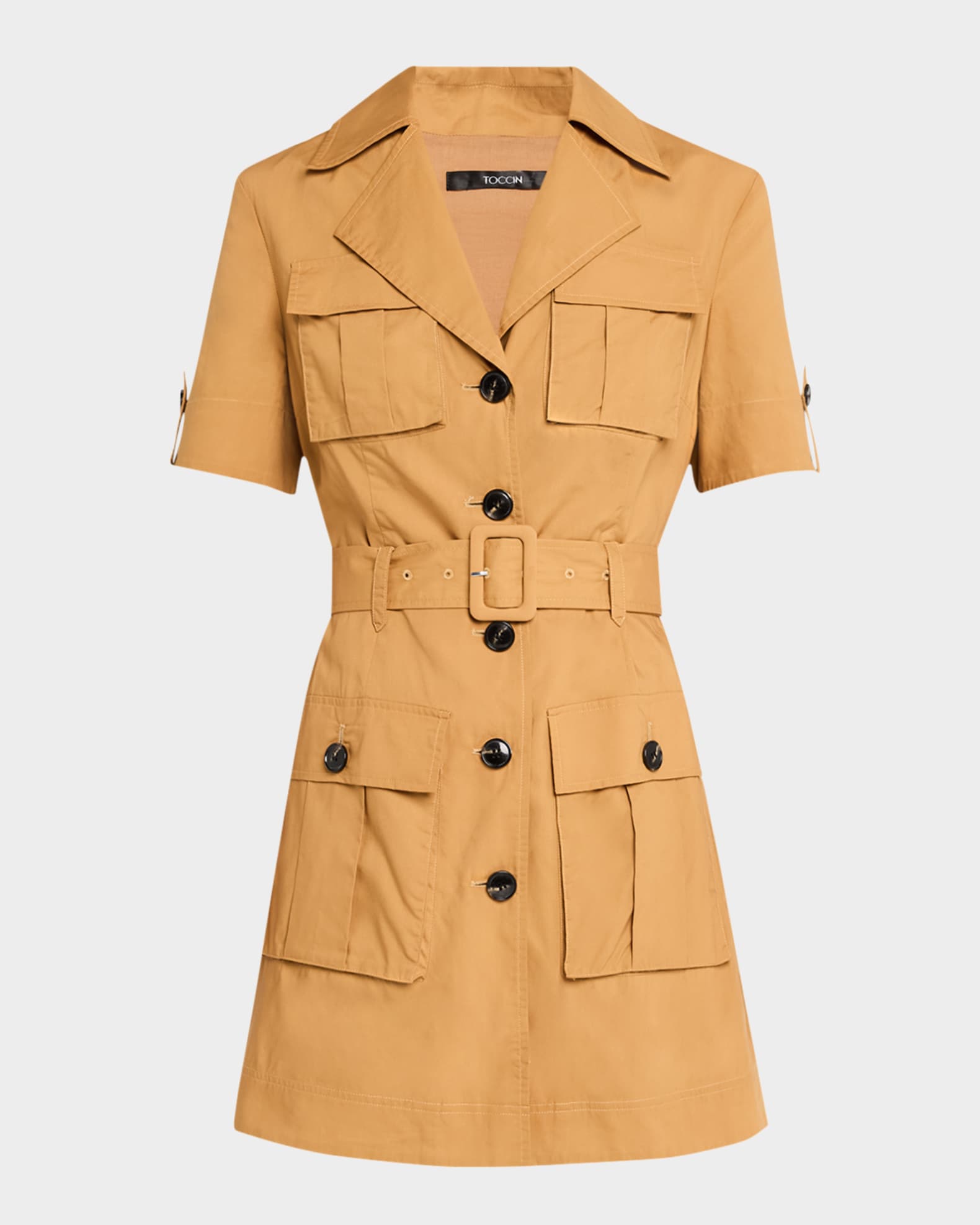 Colleen Button-Front Safari Shirtdress 0