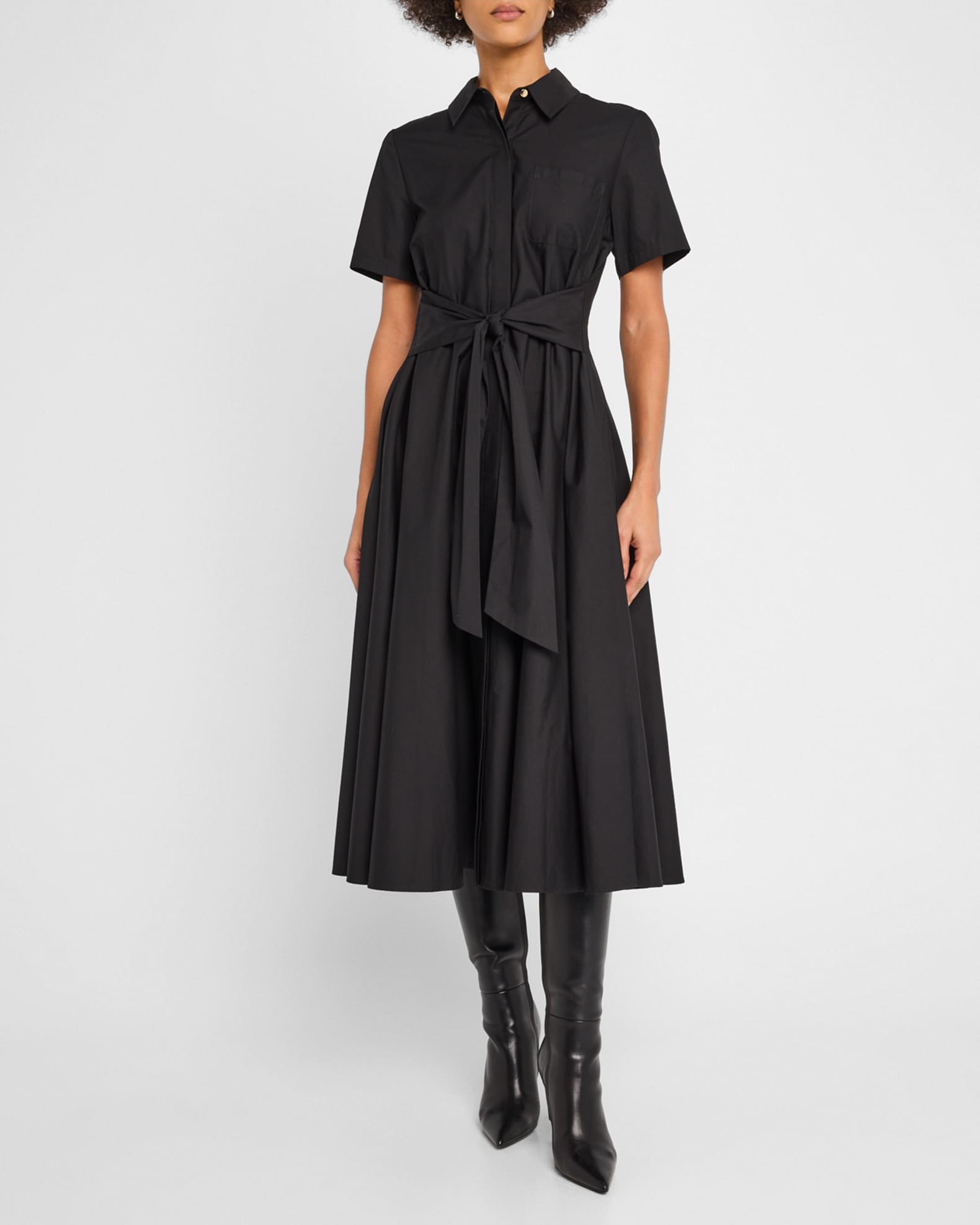 Megan Tie-Front Midi Shirtdress 1