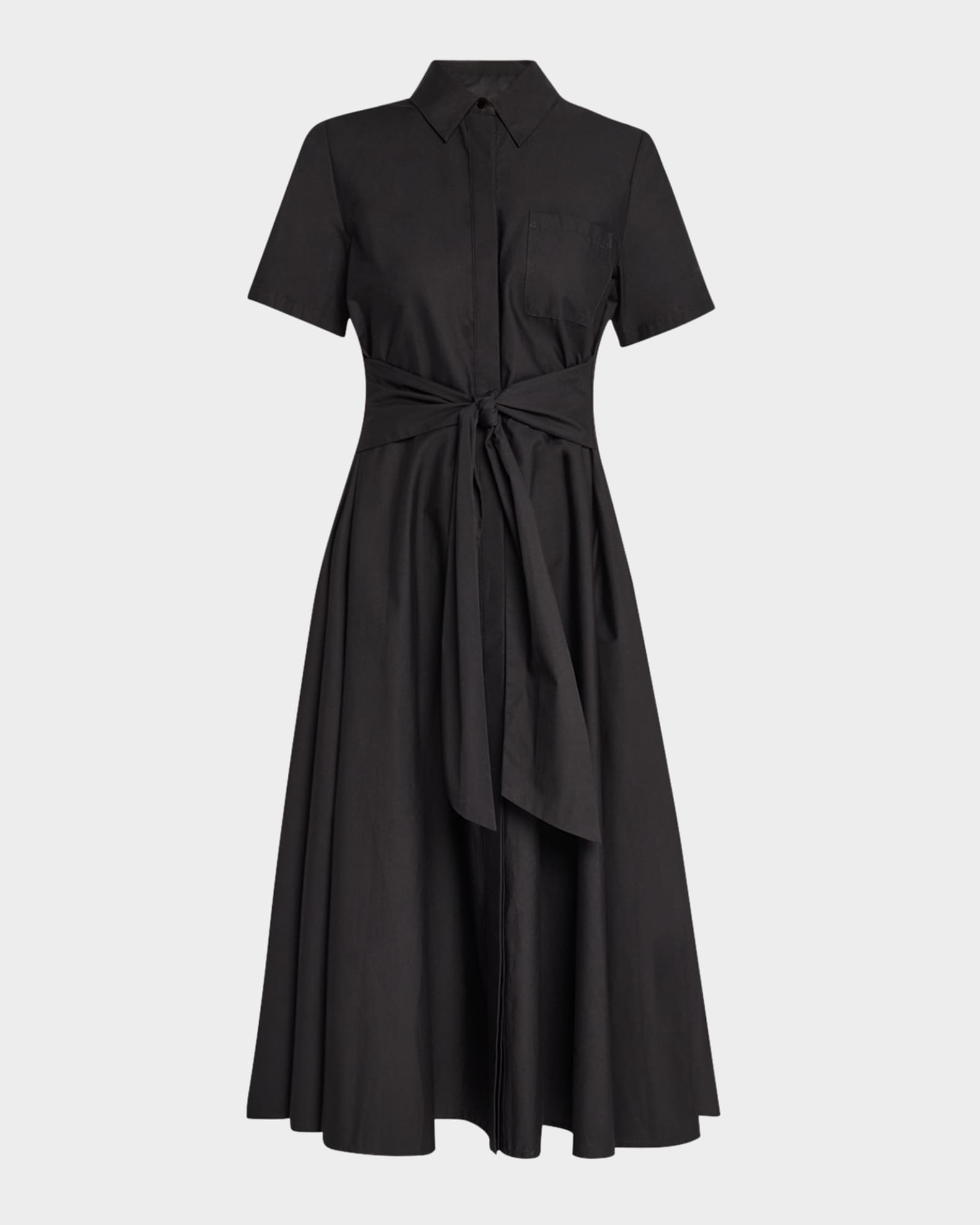Megan Tie-Front Midi Shirtdress 0