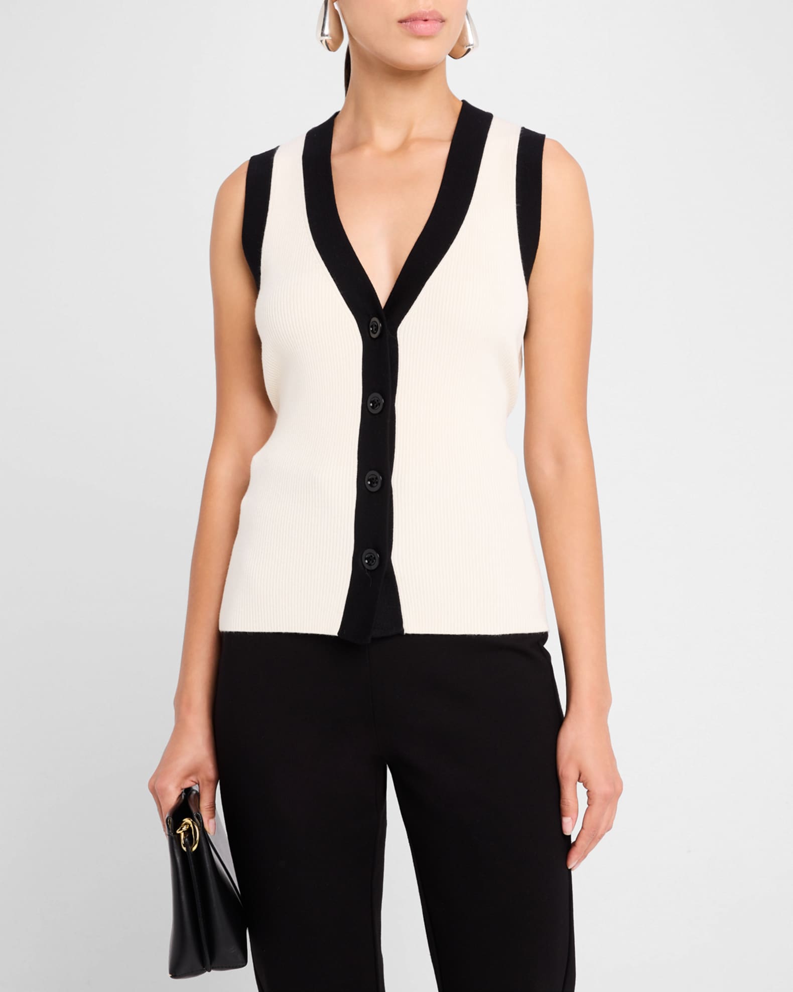 Collins Sleeveless Knit Tie-Front Vest | Neiman Marcus