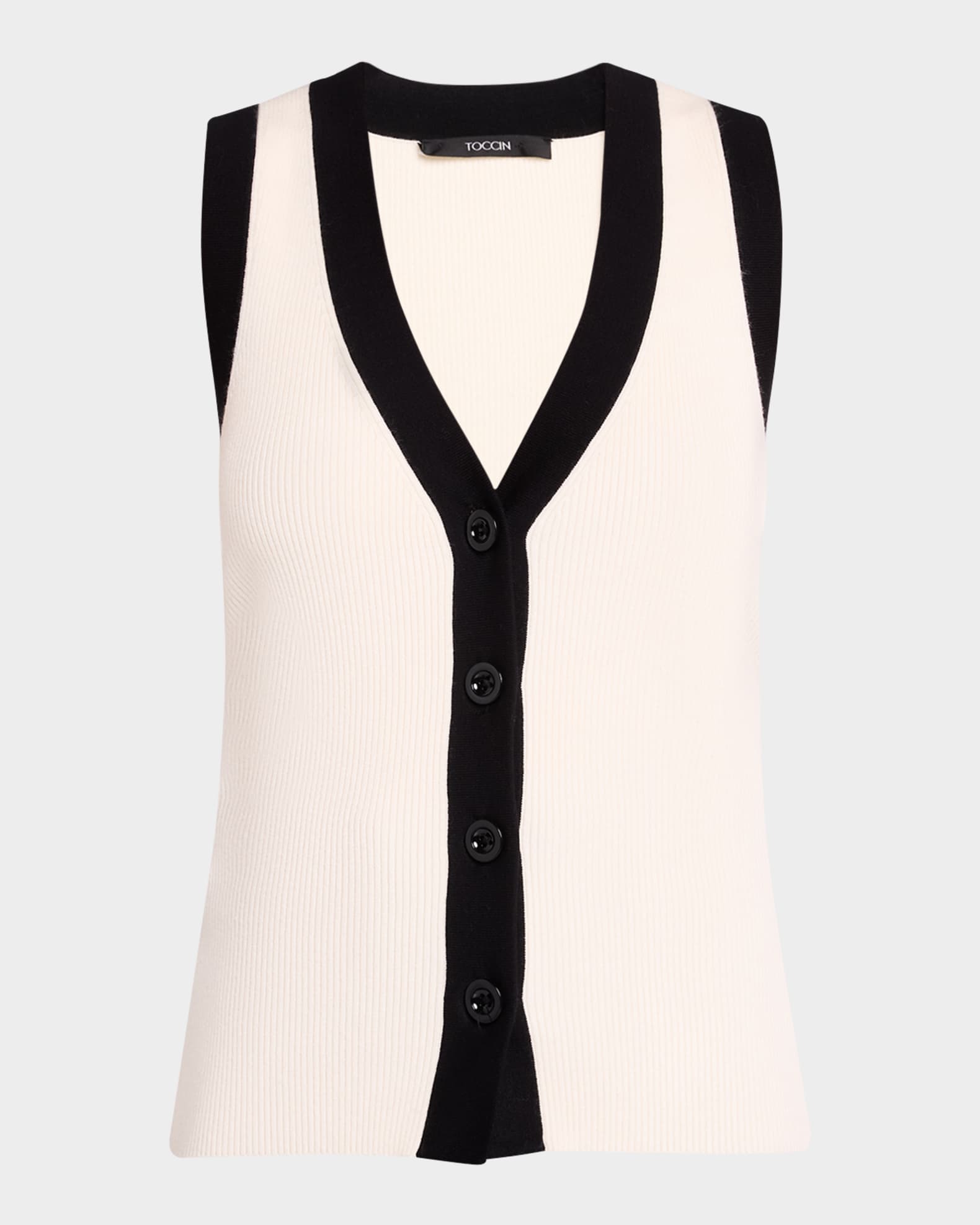 Collins Sleeveless Knit Tie-Front Vest 0