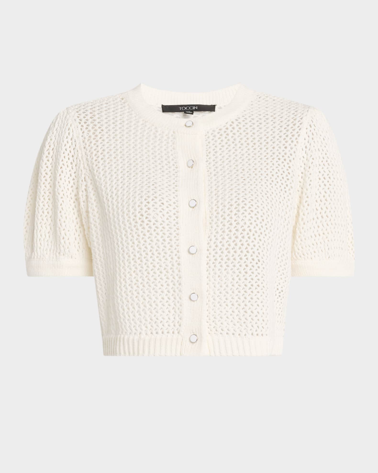 LCXWFE Womens Cropped Short Sleeve Cardigan Sweaters Crew