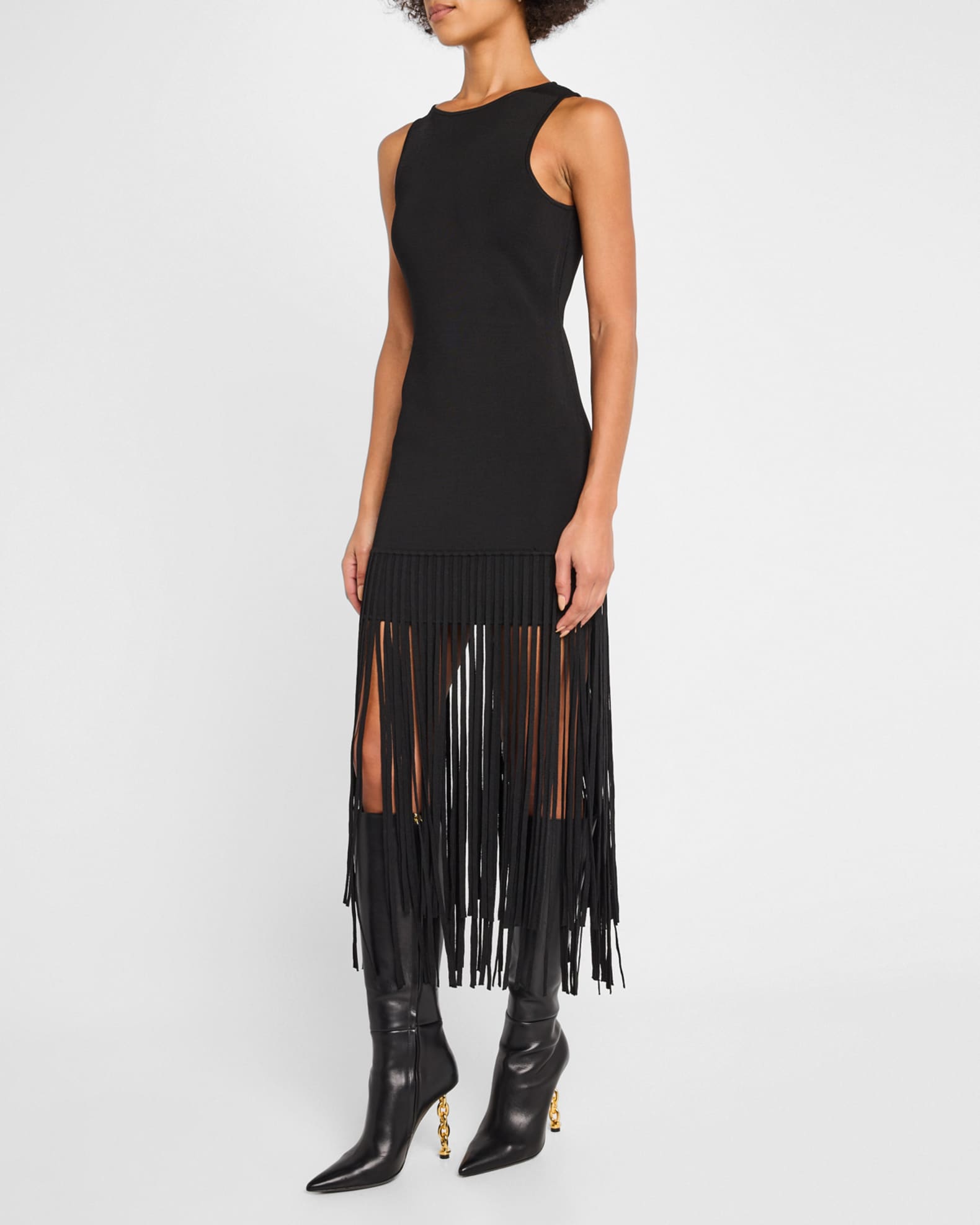 moussy MULHOUSE FRINGE ドレス　ブラック MOUSSY MULHOUSE FRINGE ドレス BLK -靴＆ファッション通販