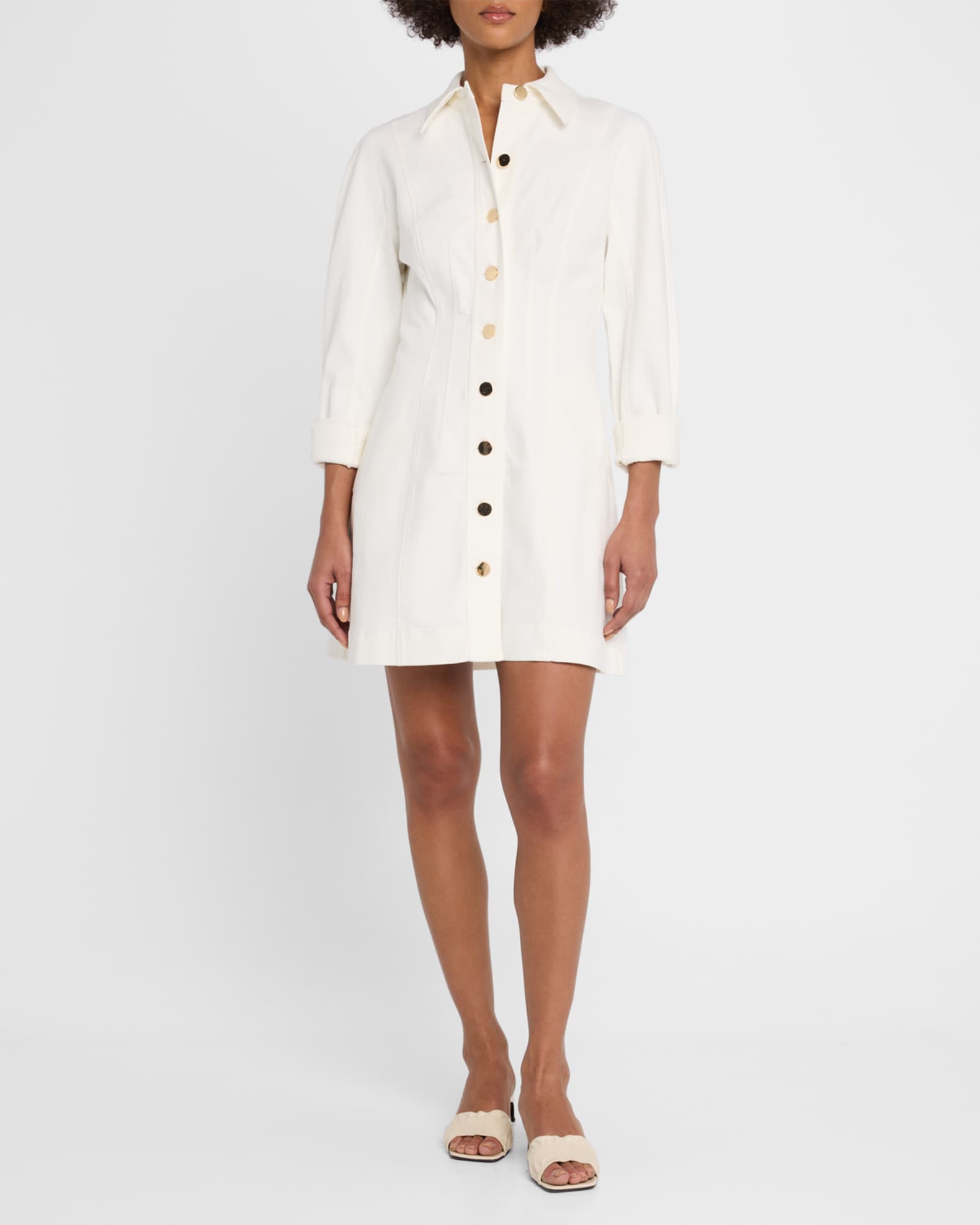 Alexa Denim Seamed Mini Dress 1