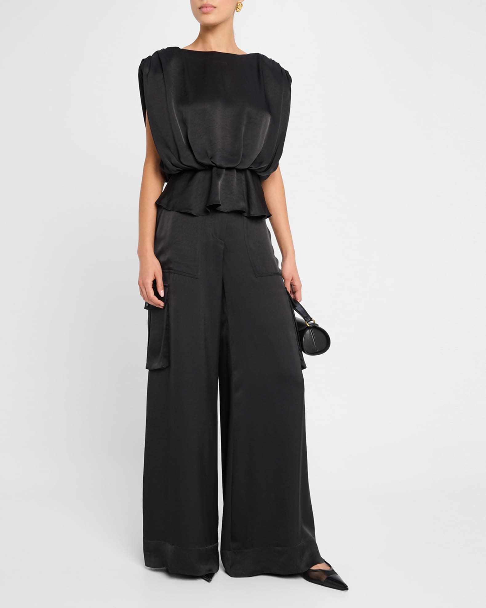 Maia Silky Satin Cargo Pants 1