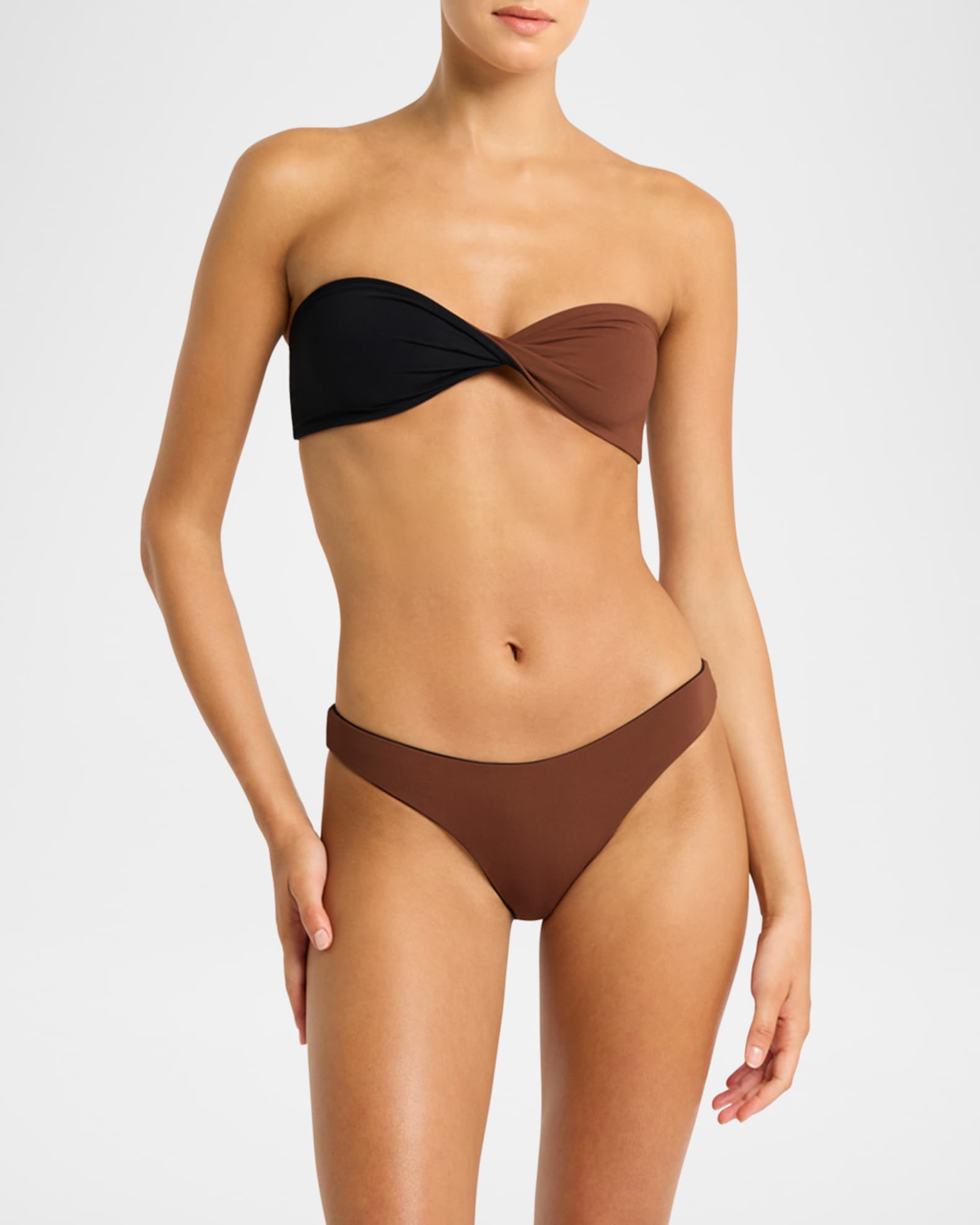 Bandeau two piece swimsuit sales