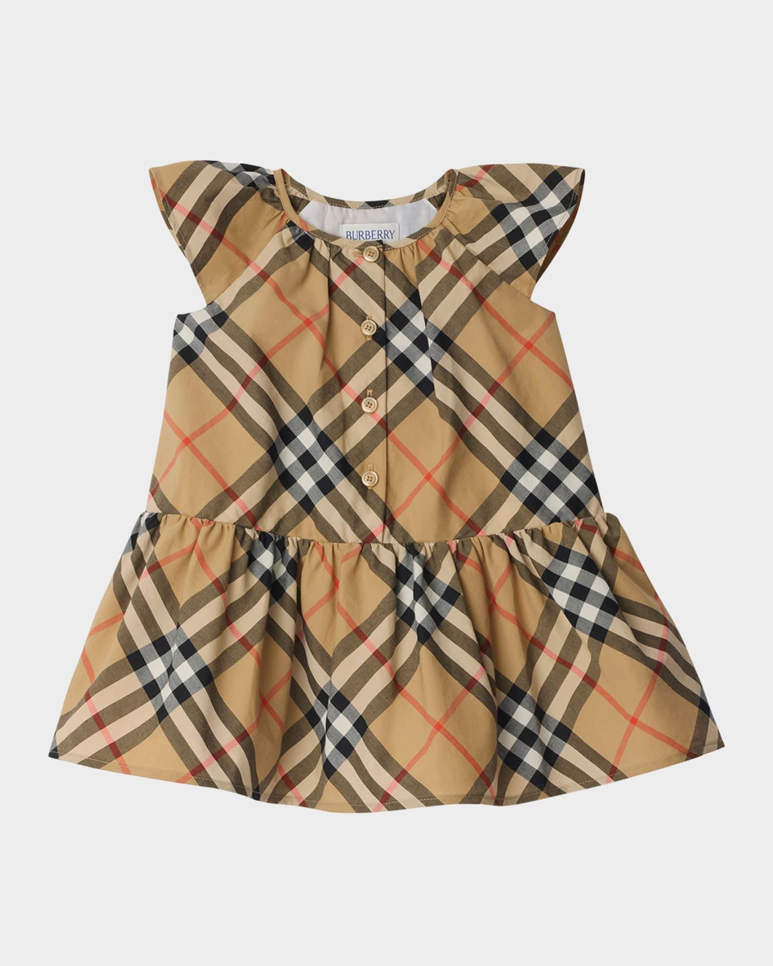 Girl's Talley Cotton Poplin Check Drop-Waist Dress 0