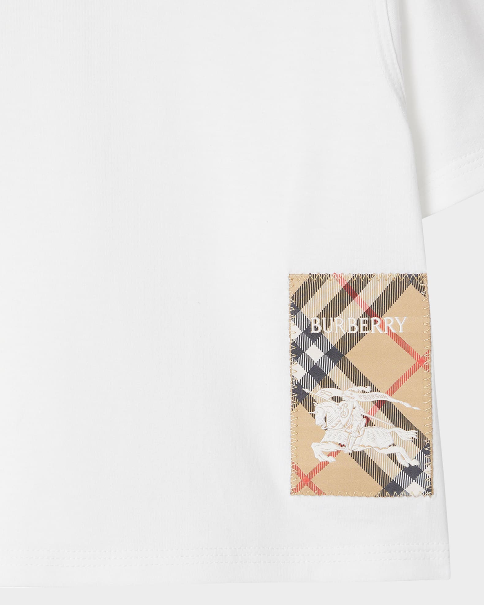 Burberry Childrens Check Label Cotton T-Shirt , Size: 6M