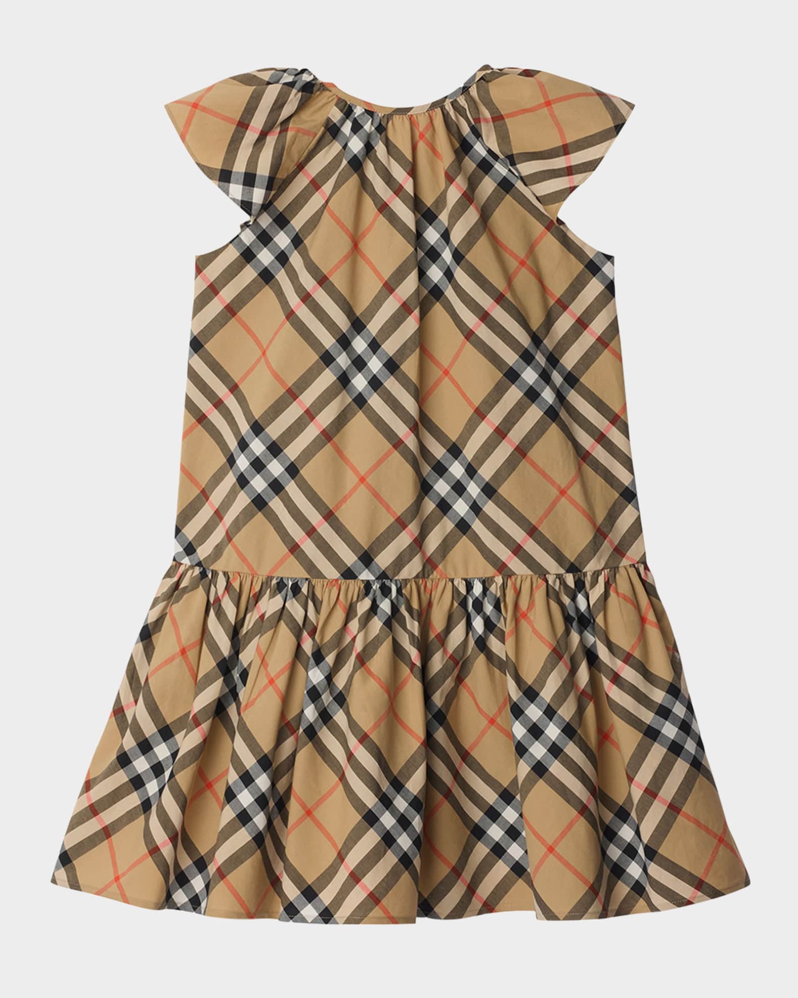 Girl's Talley Cotton Check Drop-Waist Dress, Size 3-14 1