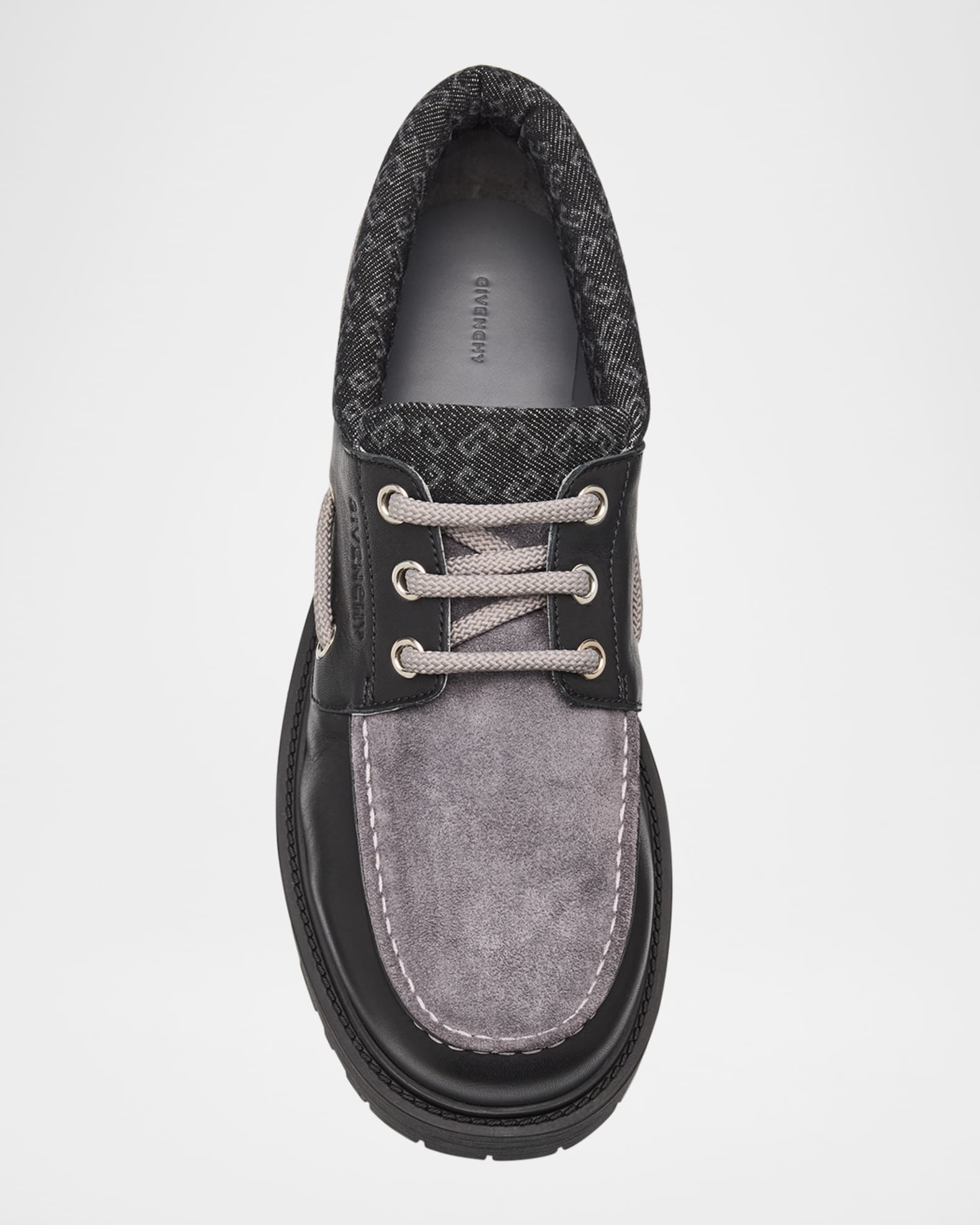 Givenchy Men's Storm Leather, Suede, and Denim Boat Shoes