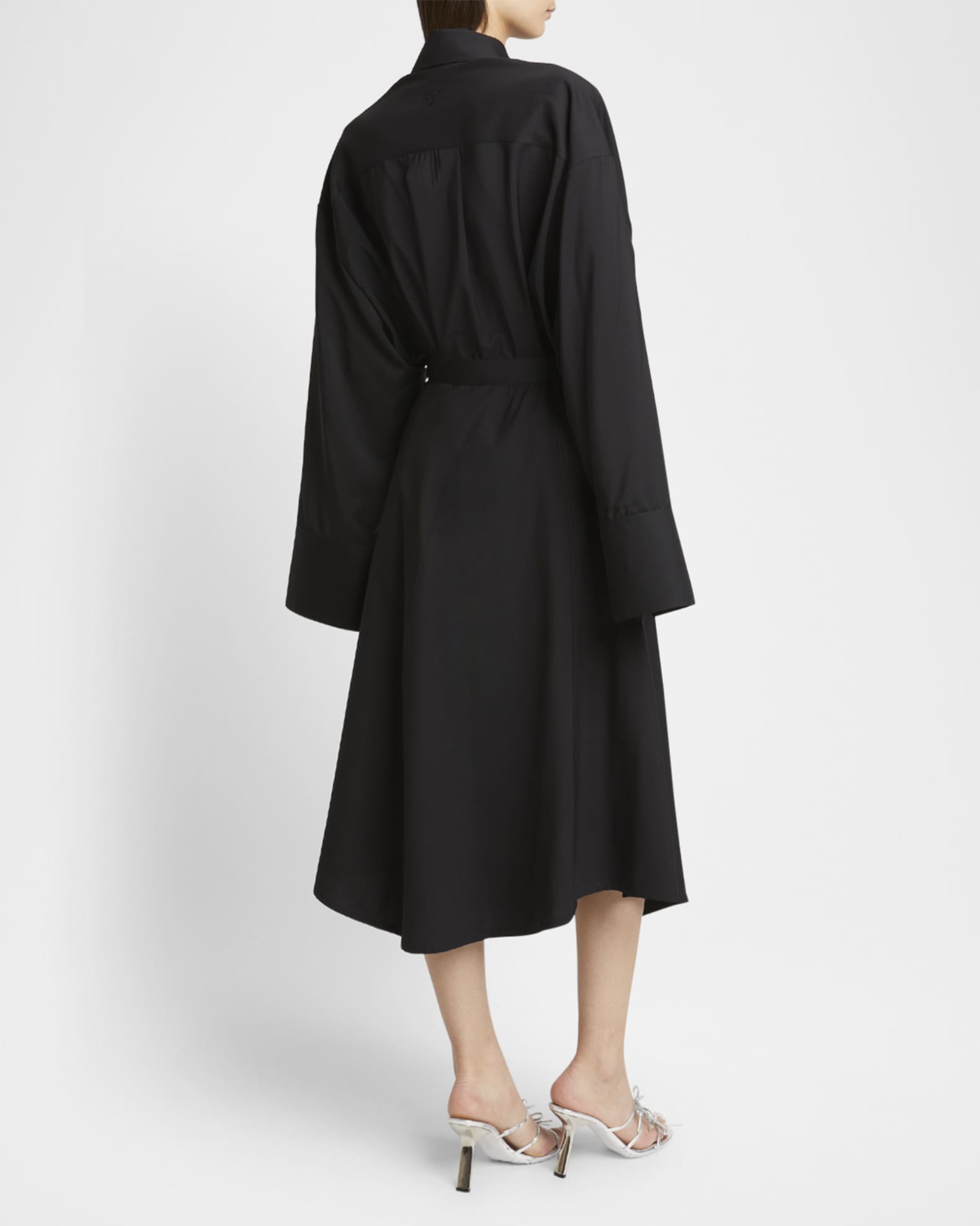 Loewe Asymmetric Midi Skirt with Logo Detail | Neiman Marcus