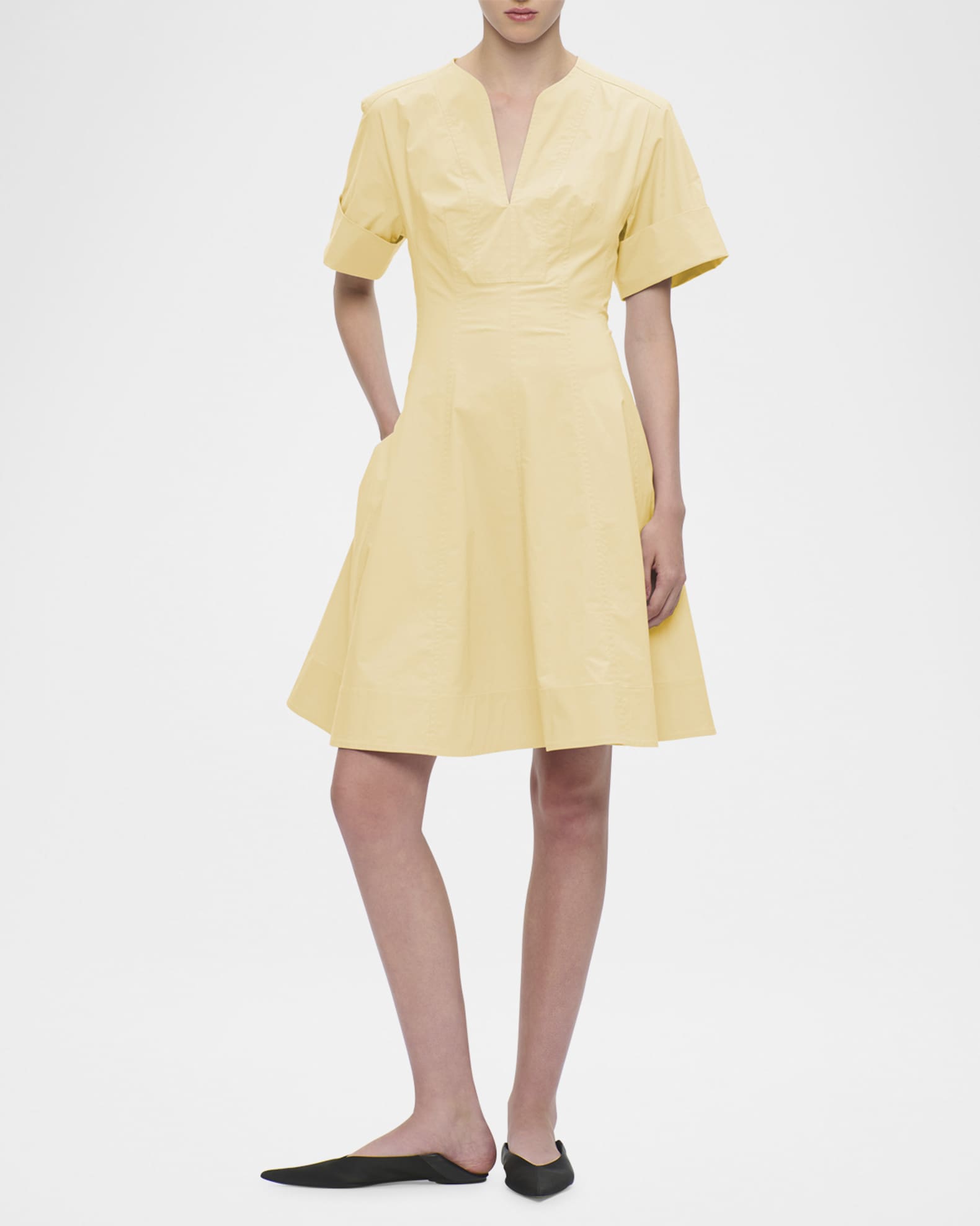 Sora Topstitched A-Line Dress 1