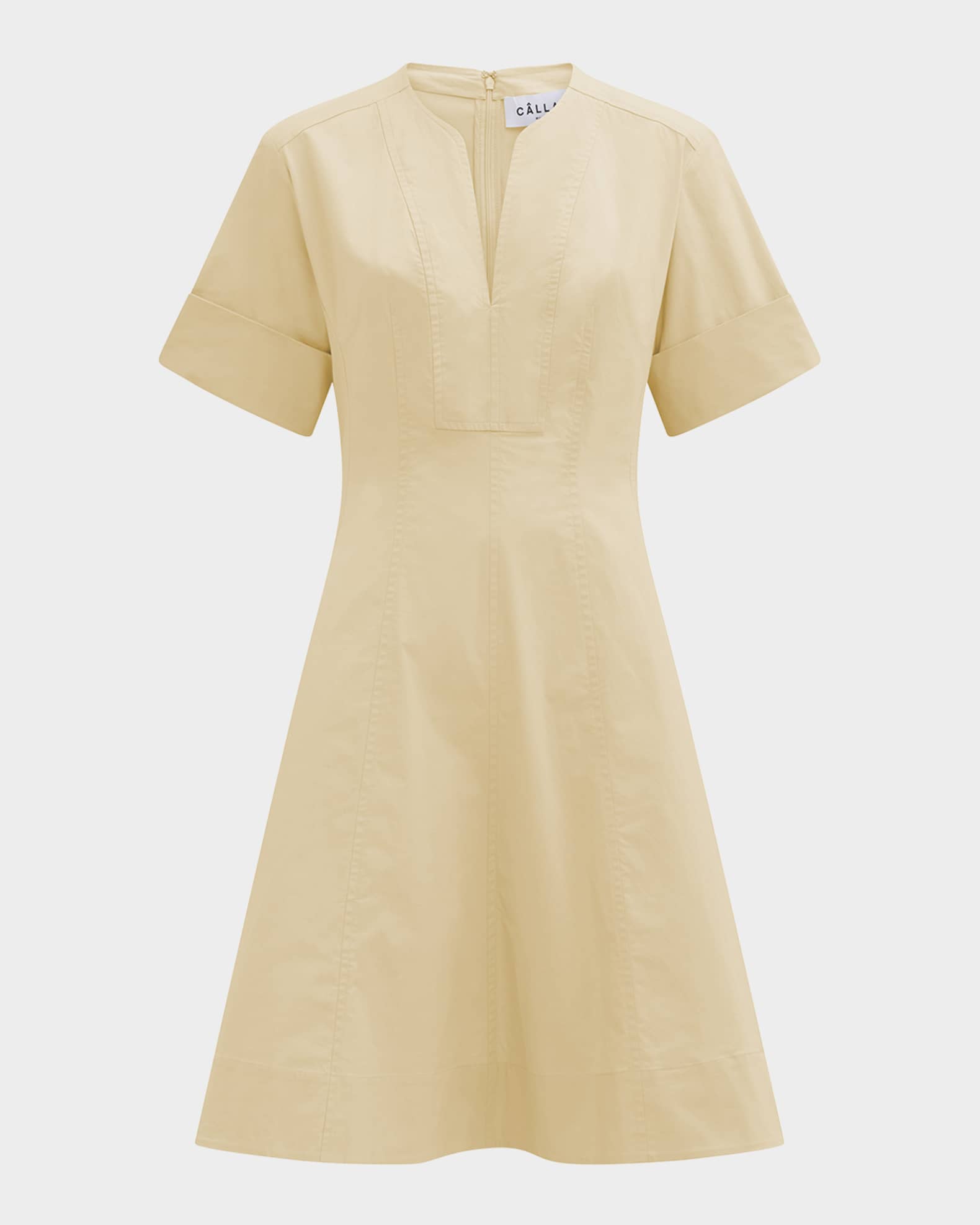 Sora Topstitched A-Line Dress 0